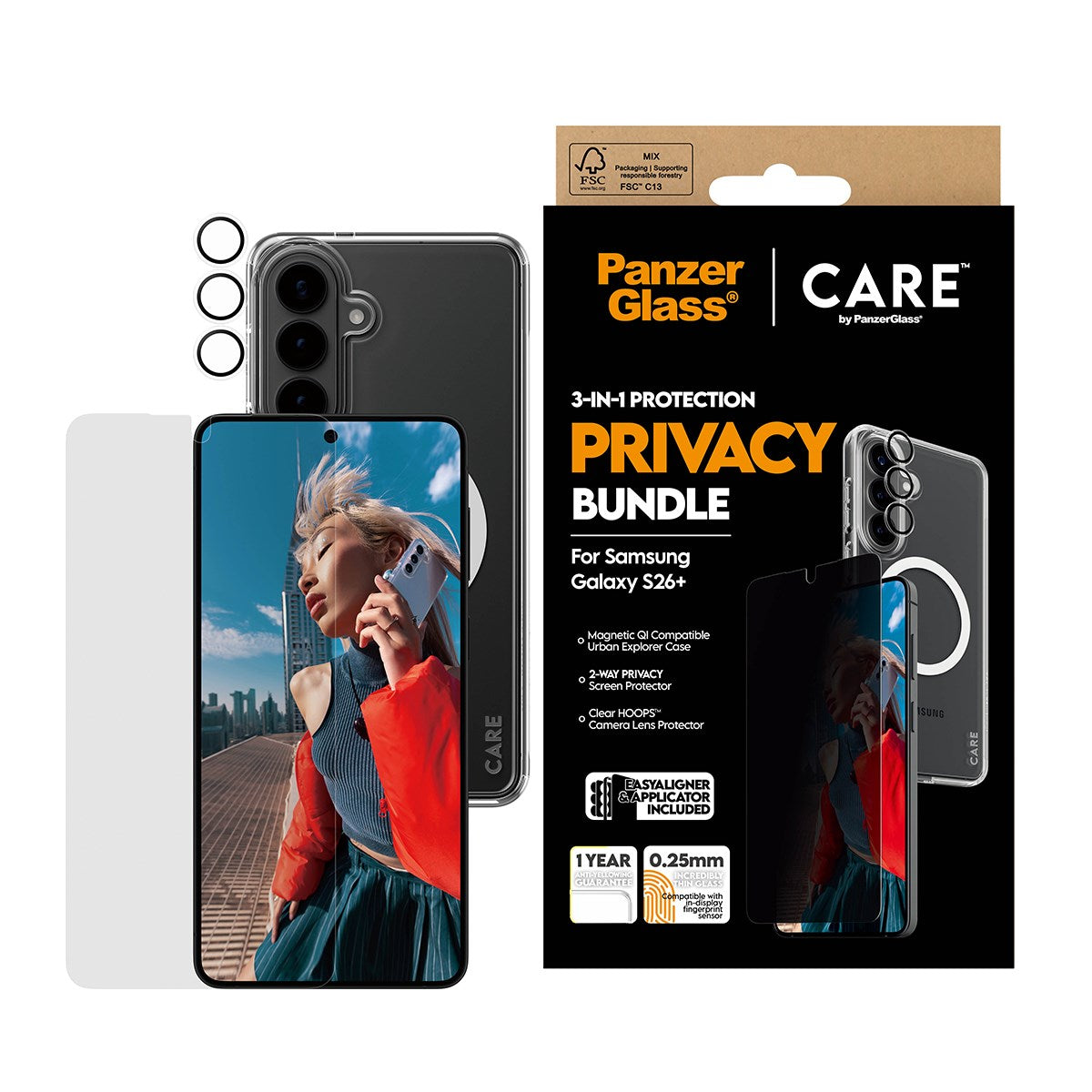 PanzerGlass® | CARE™ by PanzerGlass® Privacy 3-in-1 Set Samsung Galaxy S26+
