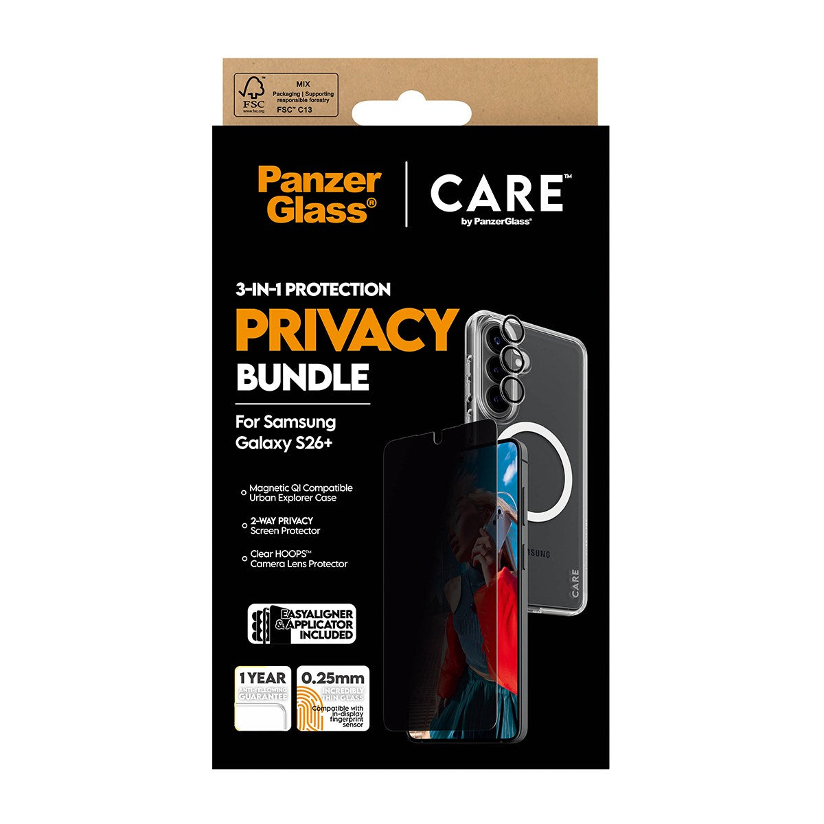 PanzerGlass® | CARE™ by PanzerGlass® Privacy 3-in-1 Set Samsung Galaxy S26+