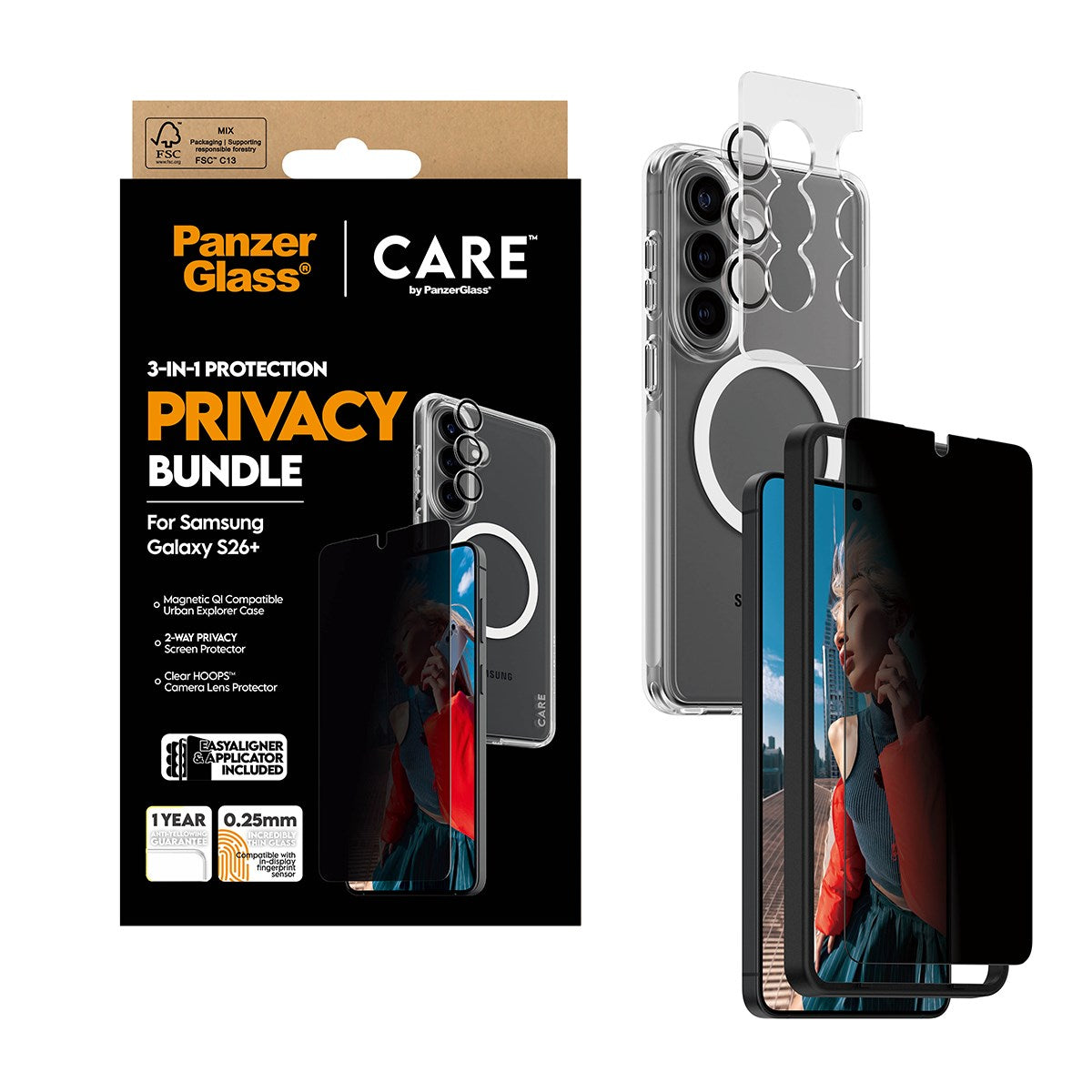 PanzerGlass® | CARE™ by PanzerGlass® Privacy 3-in-1 Set Samsung Galaxy S26+