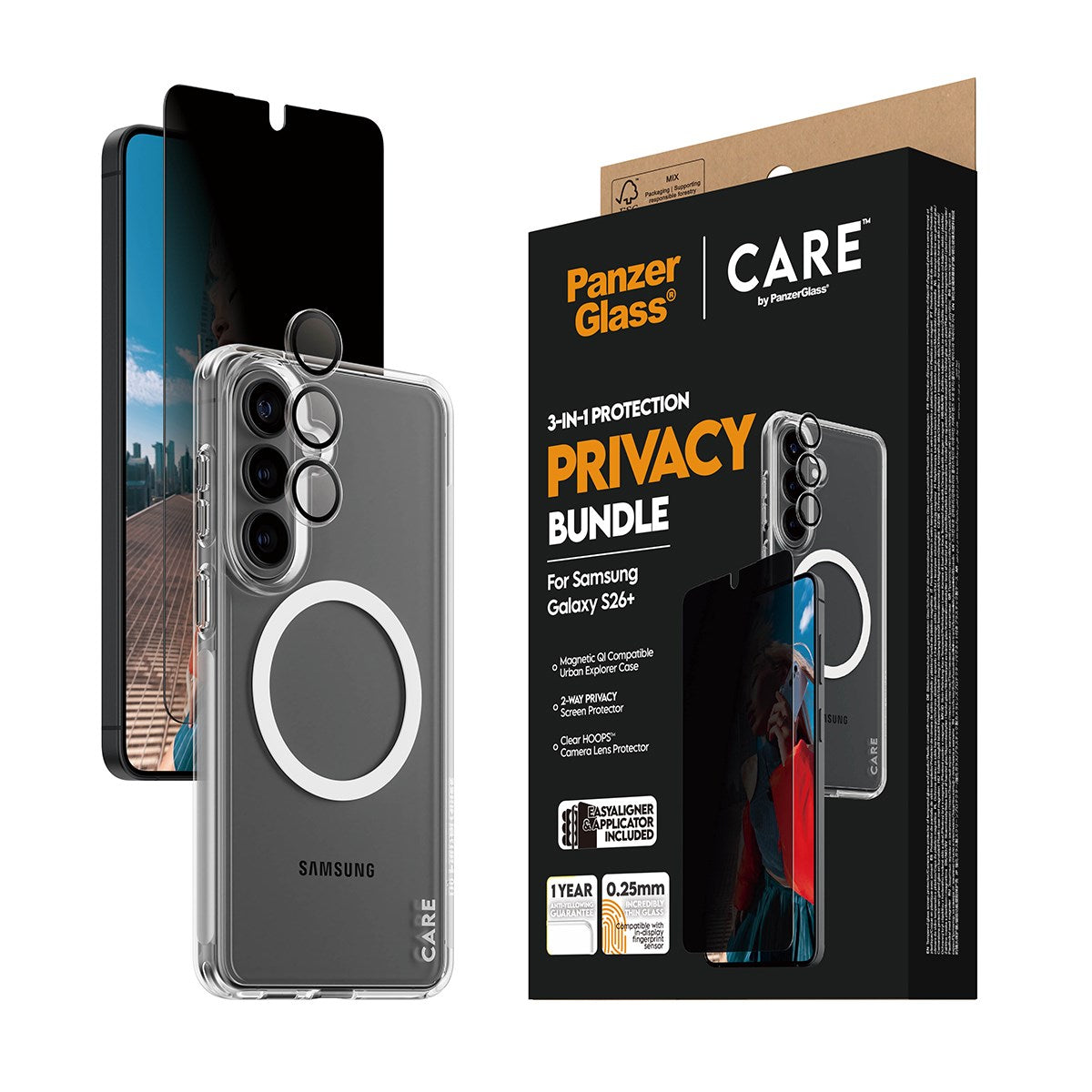 PanzerGlass® | CARE™ by PanzerGlass® Privacy 3-in-1 Set Samsung Galaxy S26+