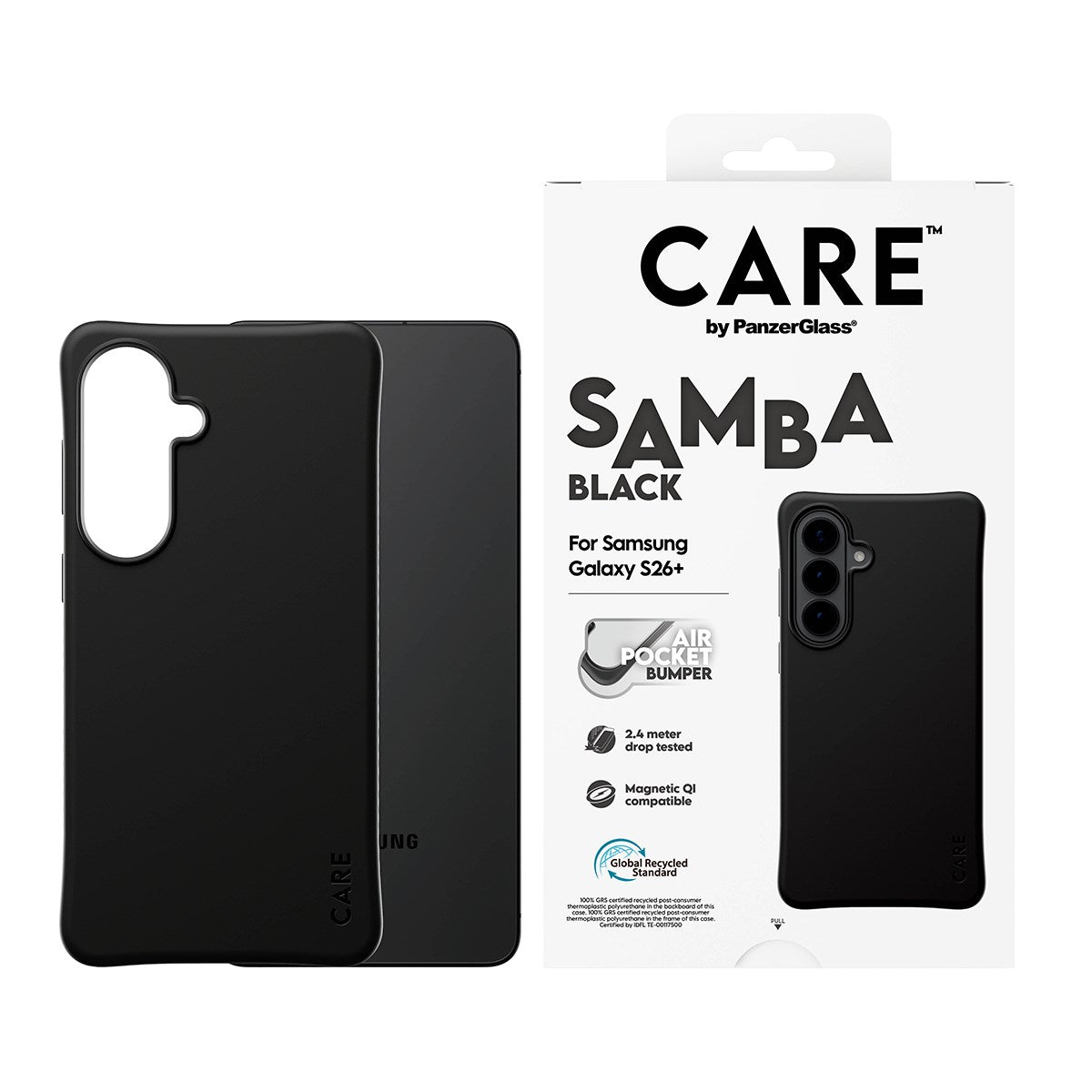 CARE™ by PanzerGlass® Samba Case Schwarz m. Qi Samsung Galaxy S26+