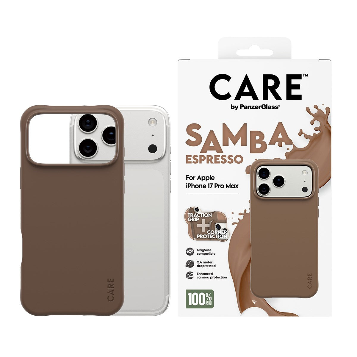CARE by PanzerGlass® Fashionable Case Samba Espresso m. MagSafe iPhone 17 Pro Max
