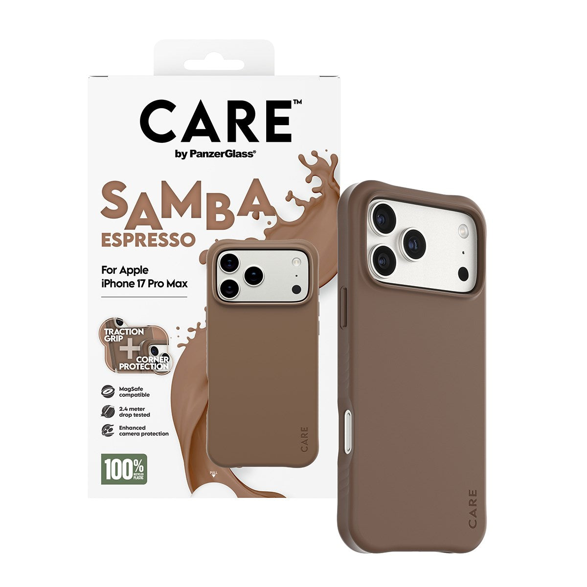 CARE by PanzerGlass® Fashionable Case Samba Espresso m. MagSafe iPhone 17 Pro Max