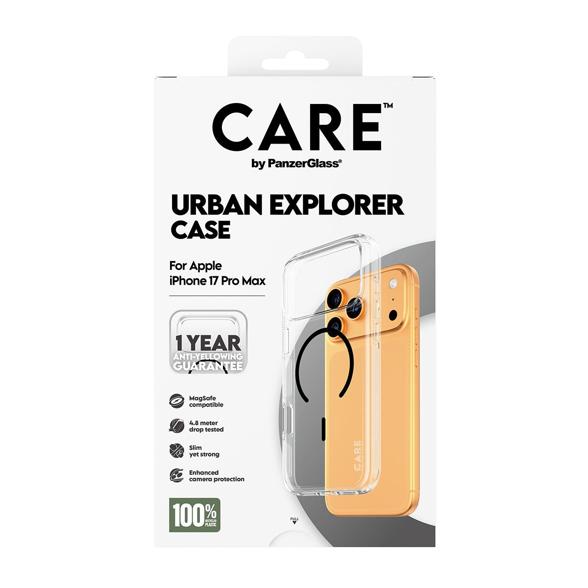 CARE by PanzerGlass® Flagship Case Transparent Urban Explorer m. Schwarz MagSafe iPhone 17 Pro Max