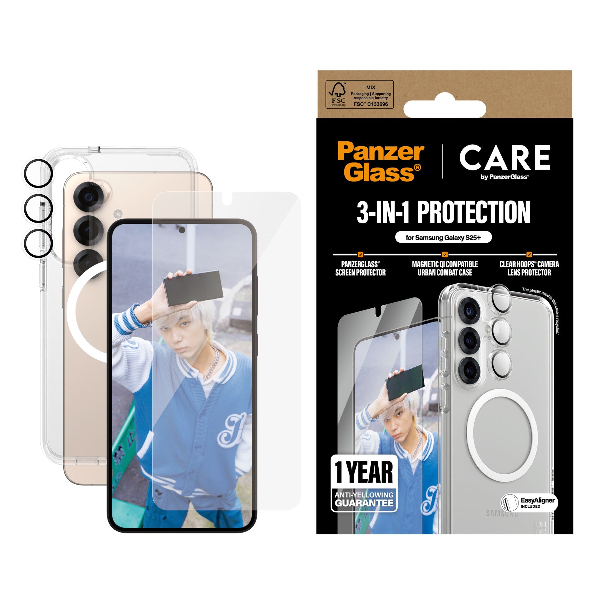 CARE by PanzerGlass® Flagship 3-in-1 Set Samsung Galaxy S25+