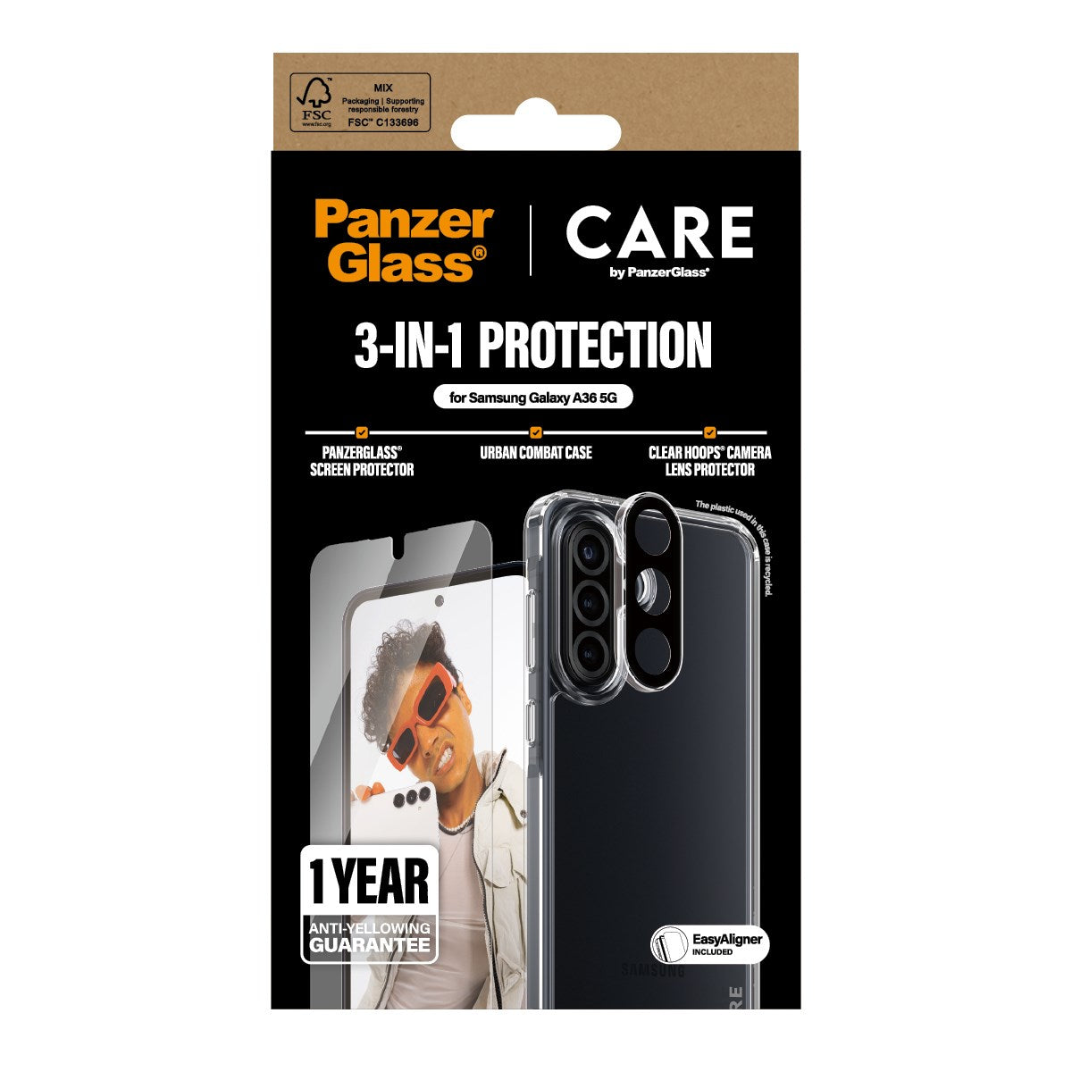 CARE by PanzerGlass® Flagship 3-in-1 Set Samsung Galaxy A36 5G