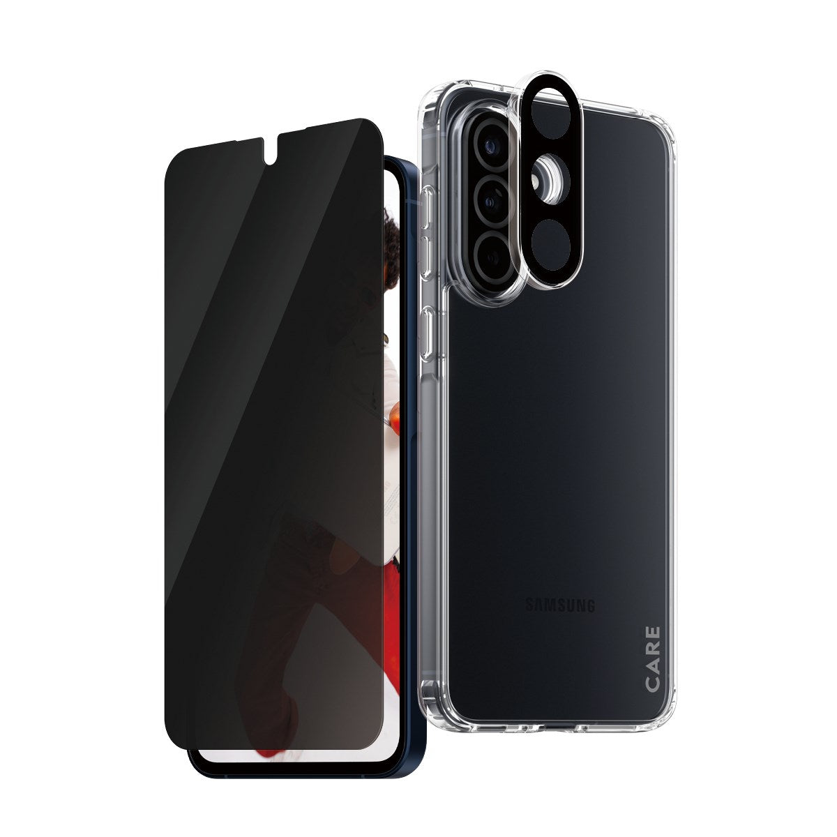 CARE by PanzerGlass® Flagship 3-in-1 Privacy Set Samsung Galaxy A56 5G