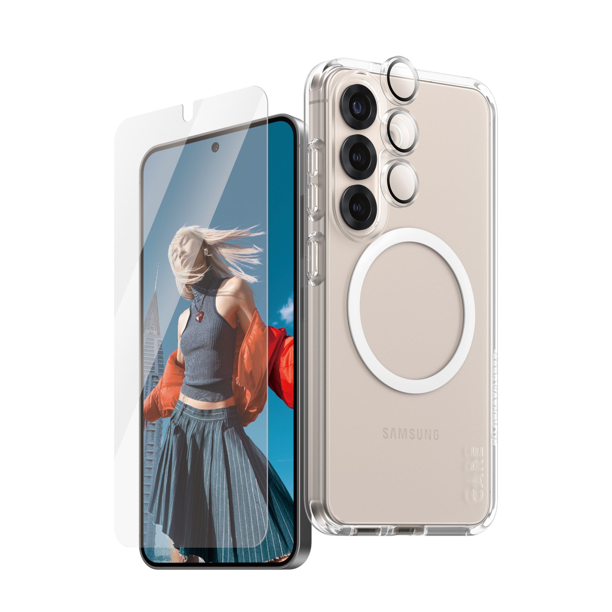 CARE by PanzerGlass® Flagship 3-in-1 Set Samsung Galaxy S25