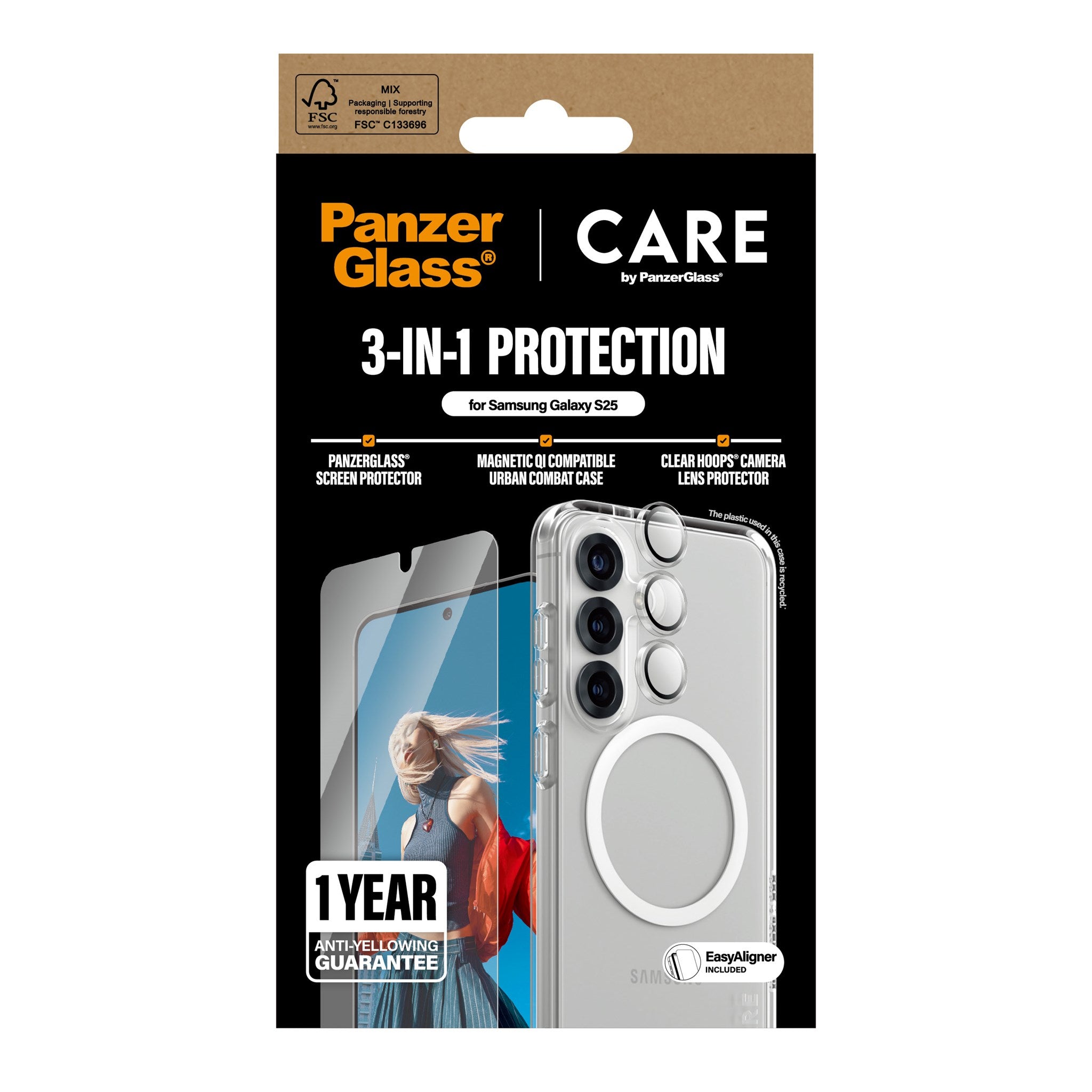 CARE by PanzerGlass® Flagship 3-in-1 Set Samsung Galaxy S25