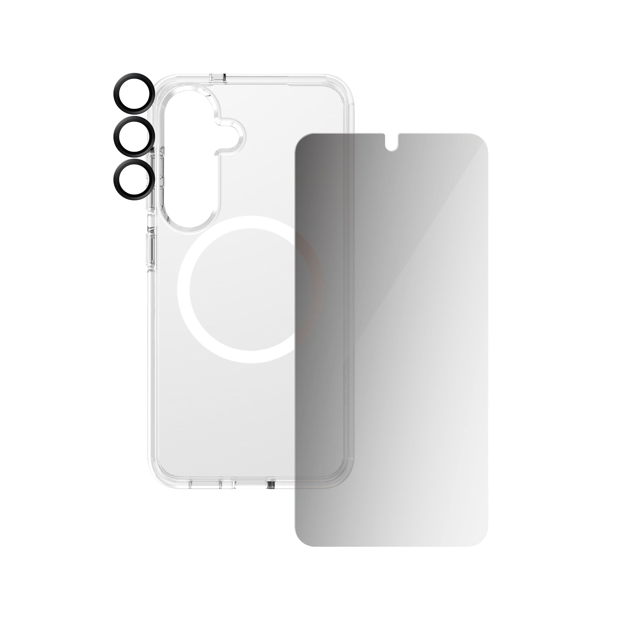 CARE by PanzerGlass® Flagship 3-in-1 Privacy Set Samsung Galaxy S25