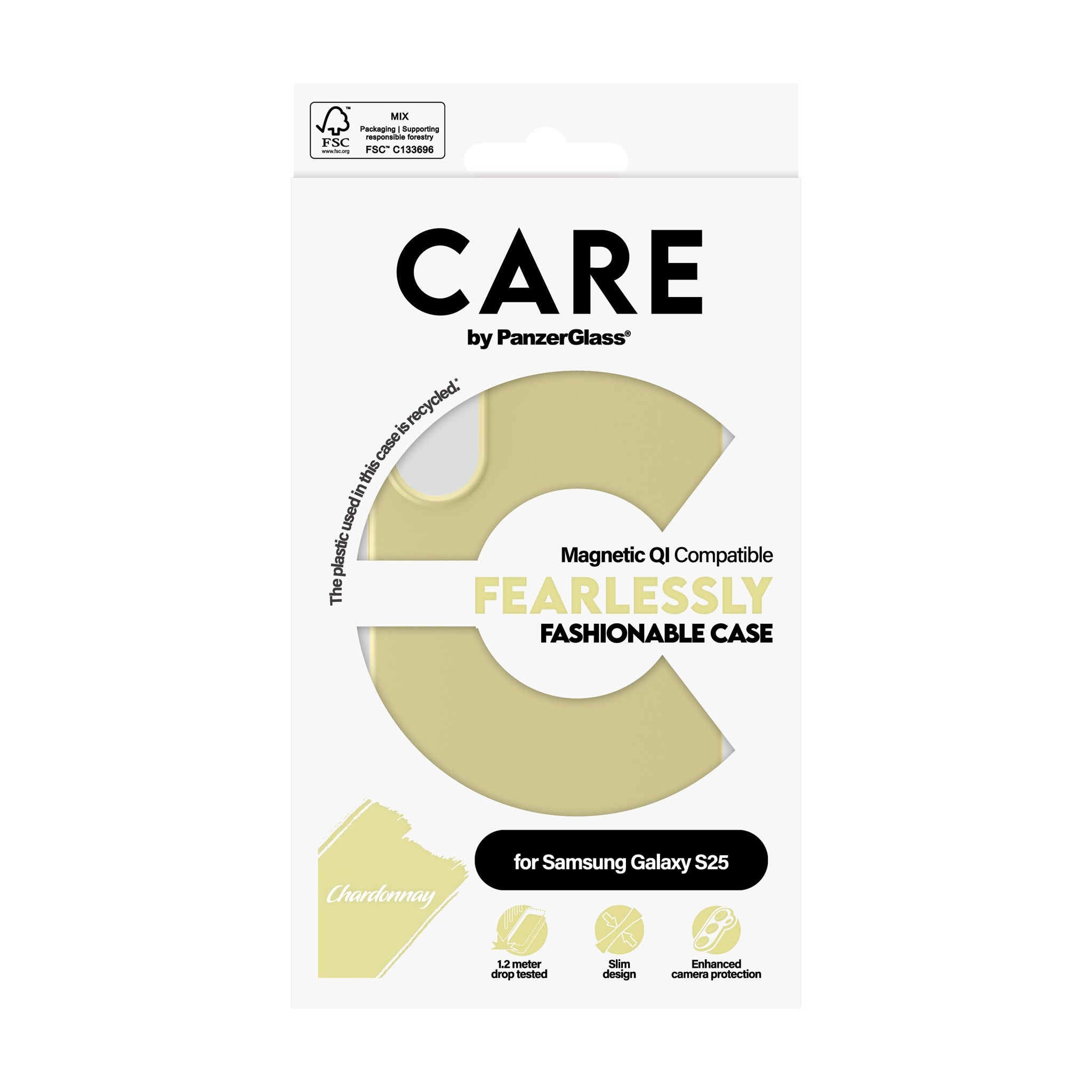 CARE by PanzerGlass® Fashionable Case Chardonnay m. Qi Compatible Samsung Galaxy S25