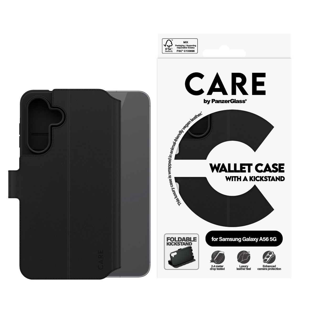 CARE by PanzerGlass® Feature Wallet Case m. Kickstand Samsung Galaxy A56 5G