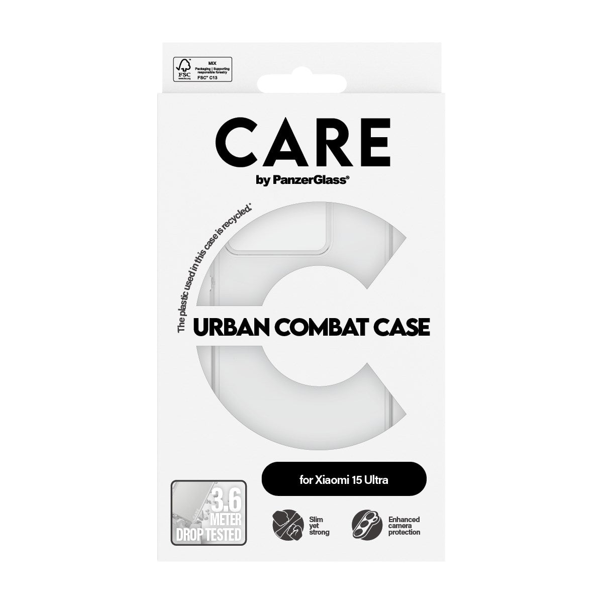 CARE by PanzerGlass® Flagship Case Transparent Urban Combat m. Klarer Rahmen Xiaomi 15 Ultra