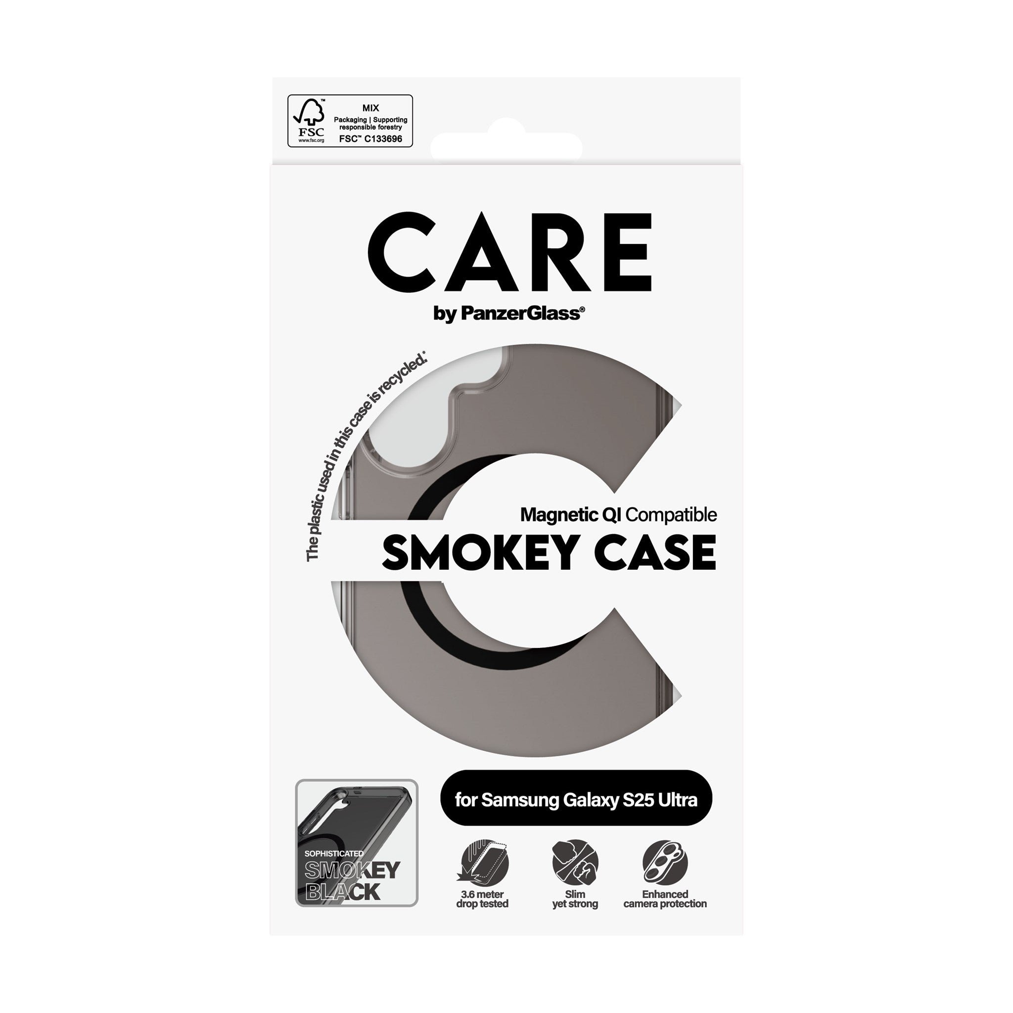 CARE by PanzerGlass® Flagship Case Urban Combat Smokey m. Schwarz Qi Compatible Samsung Galaxy S25 Ultra