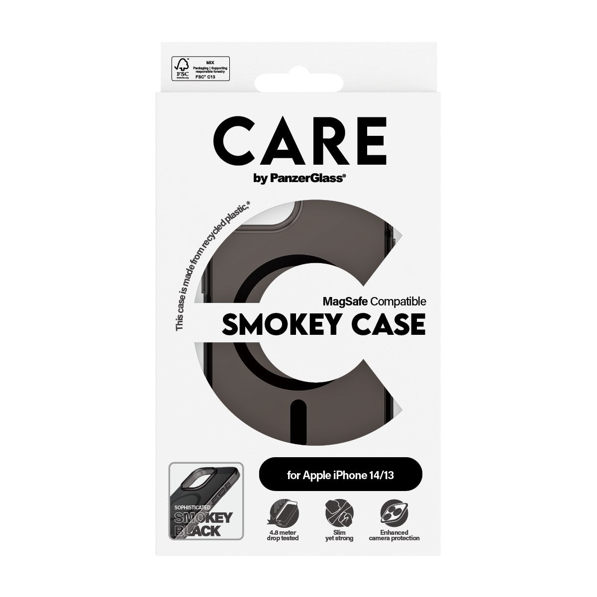 CARE by PanzerGlass® Flagship Case Urban Combat Smokey m. Schwarz MagSafe iPhone 14 | 13