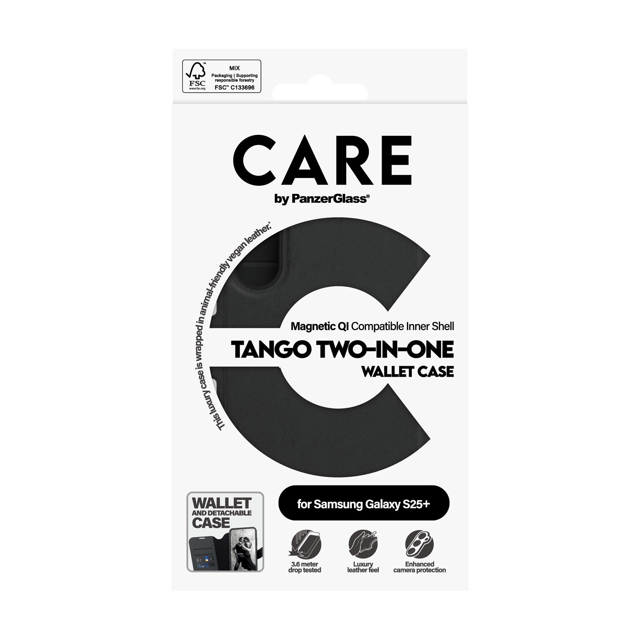 CARE by PanzerGlass® Feature Case Tango Two-in-One Wallet m. Qi Compatible Samsung Galaxy S25+
