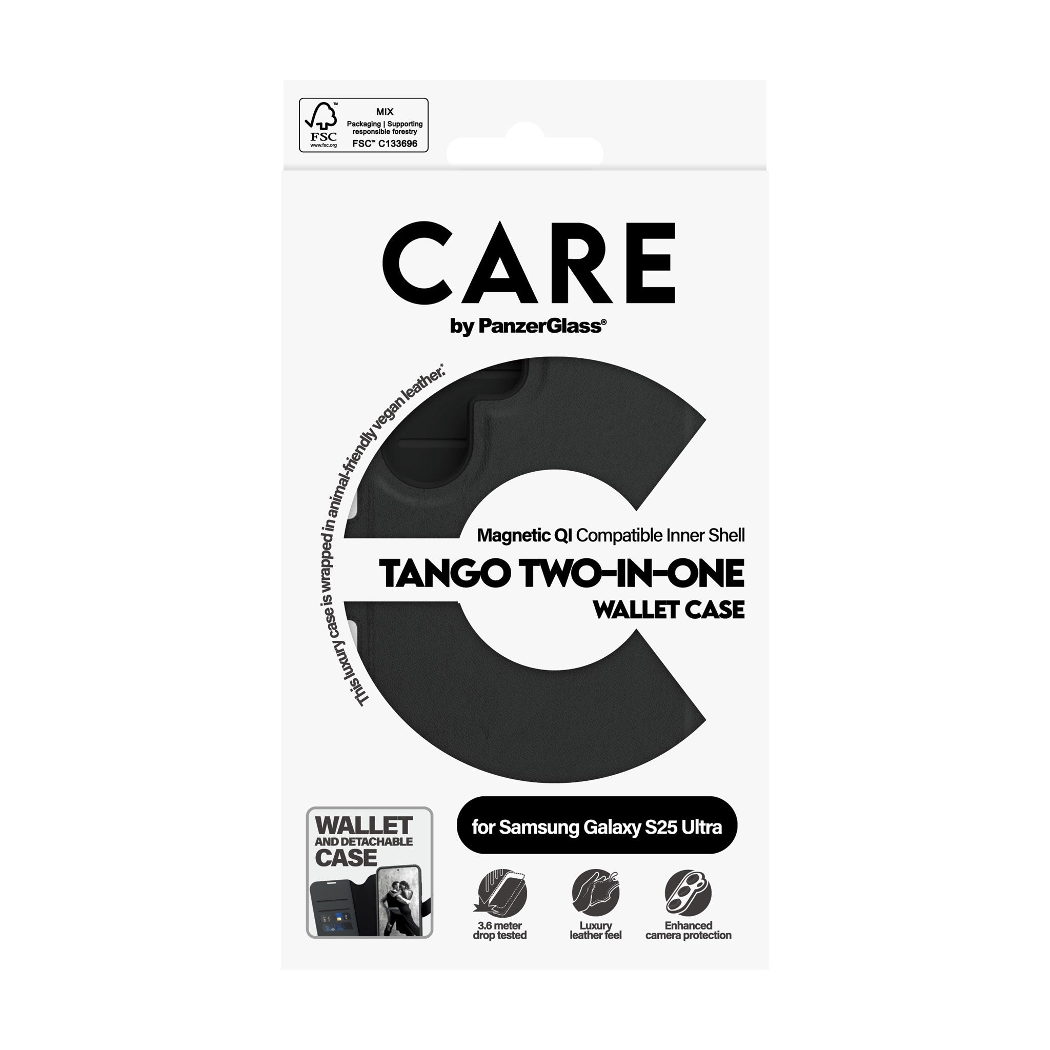 CARE by PanzerGlass® Feature Case Tango Two-in-One Wallet m. Qi Compatible Samsung Galaxy S25 Ultra
