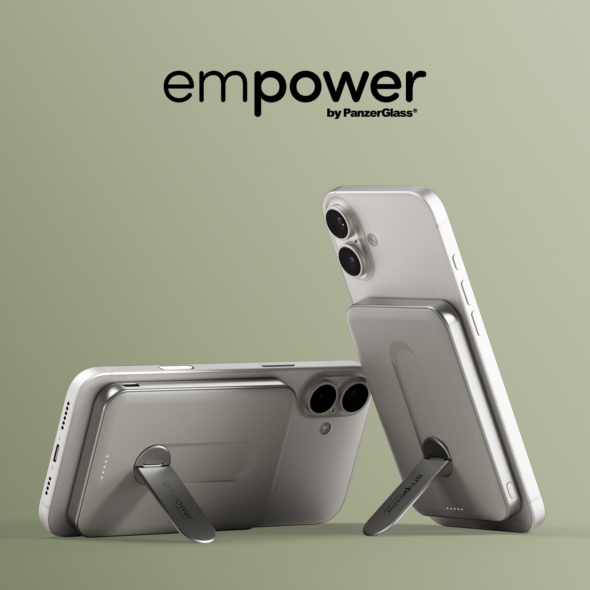 empower™ by PanzerGlass® empower™ Bank m. Spin Stand | 5000mAh | Titanium