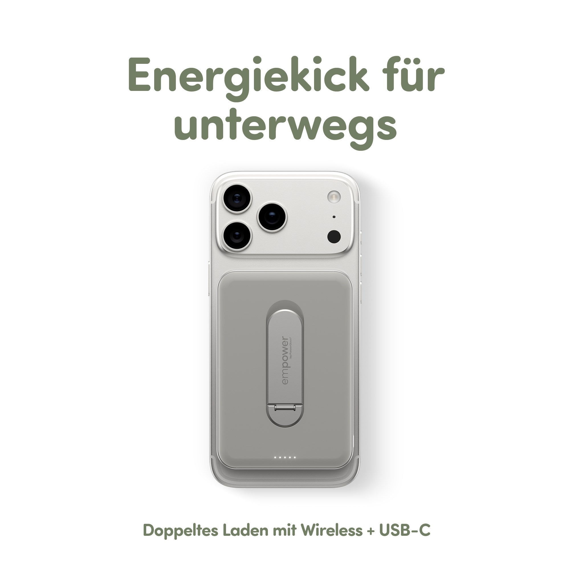empower by PanzerGlass® empower Bank m. Spin Stand | 5000mAh | Titanium