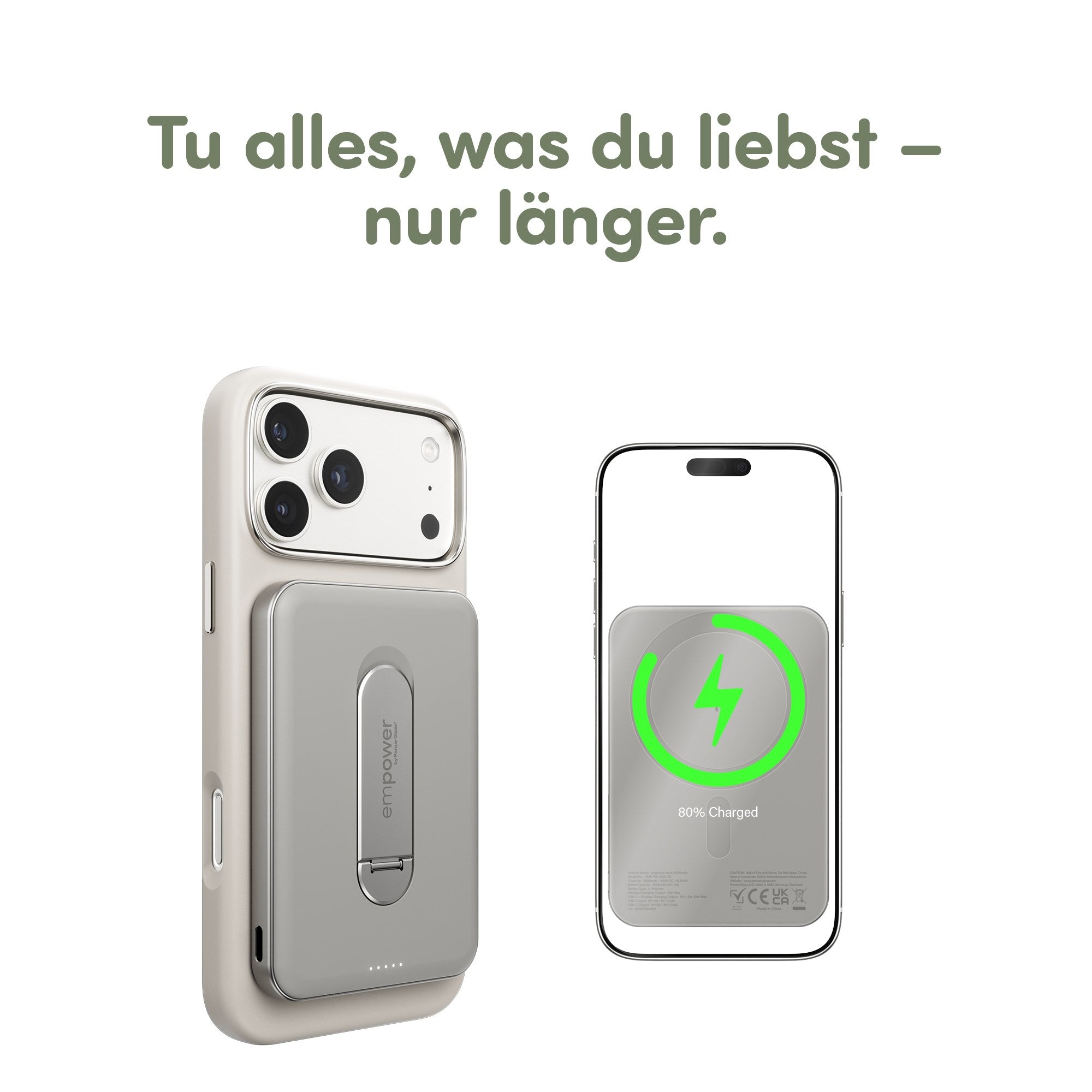 empower by PanzerGlass® empower Bank m. Spin Stand | 5000mAh | Titanium