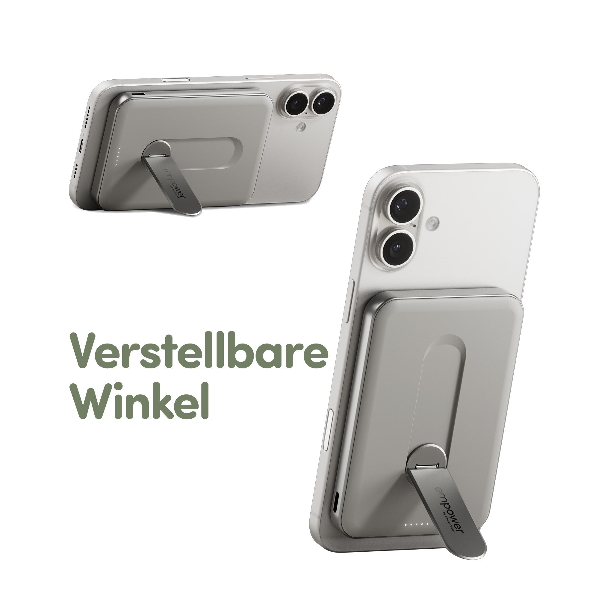 empower by PanzerGlass® empower Bank m. Spin Stand | 5000mAh | Titanium