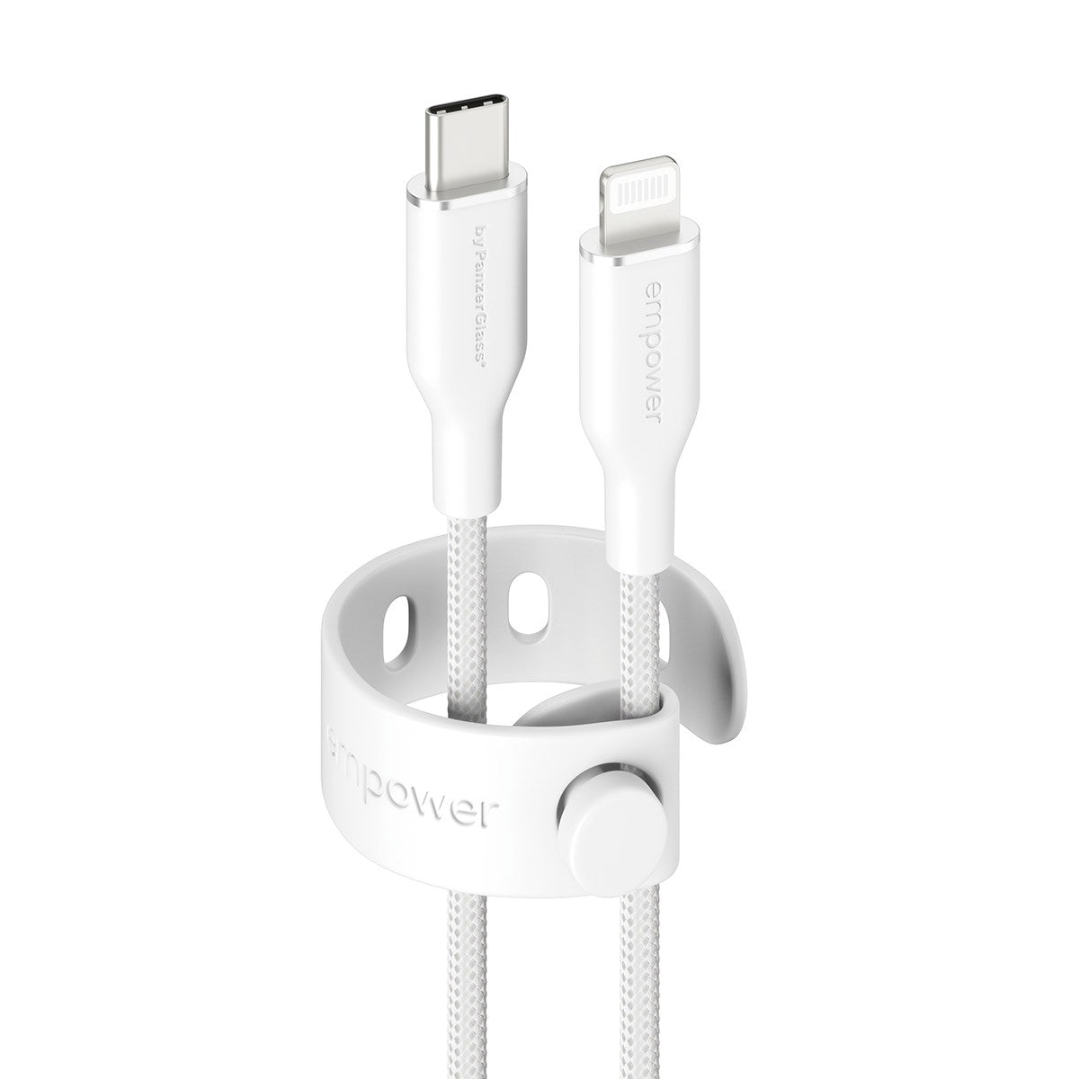 empower by PanzerGlass® Racing 60W USB-C to Lightning Kabel | USB 2.0 | 1.2M | Silber Weiss