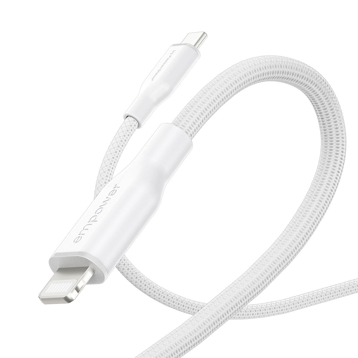 empower by PanzerGlass® Racing 60W USB-C to Lightning Kabel | USB 2.0 | 1.2M | Silber Weiss