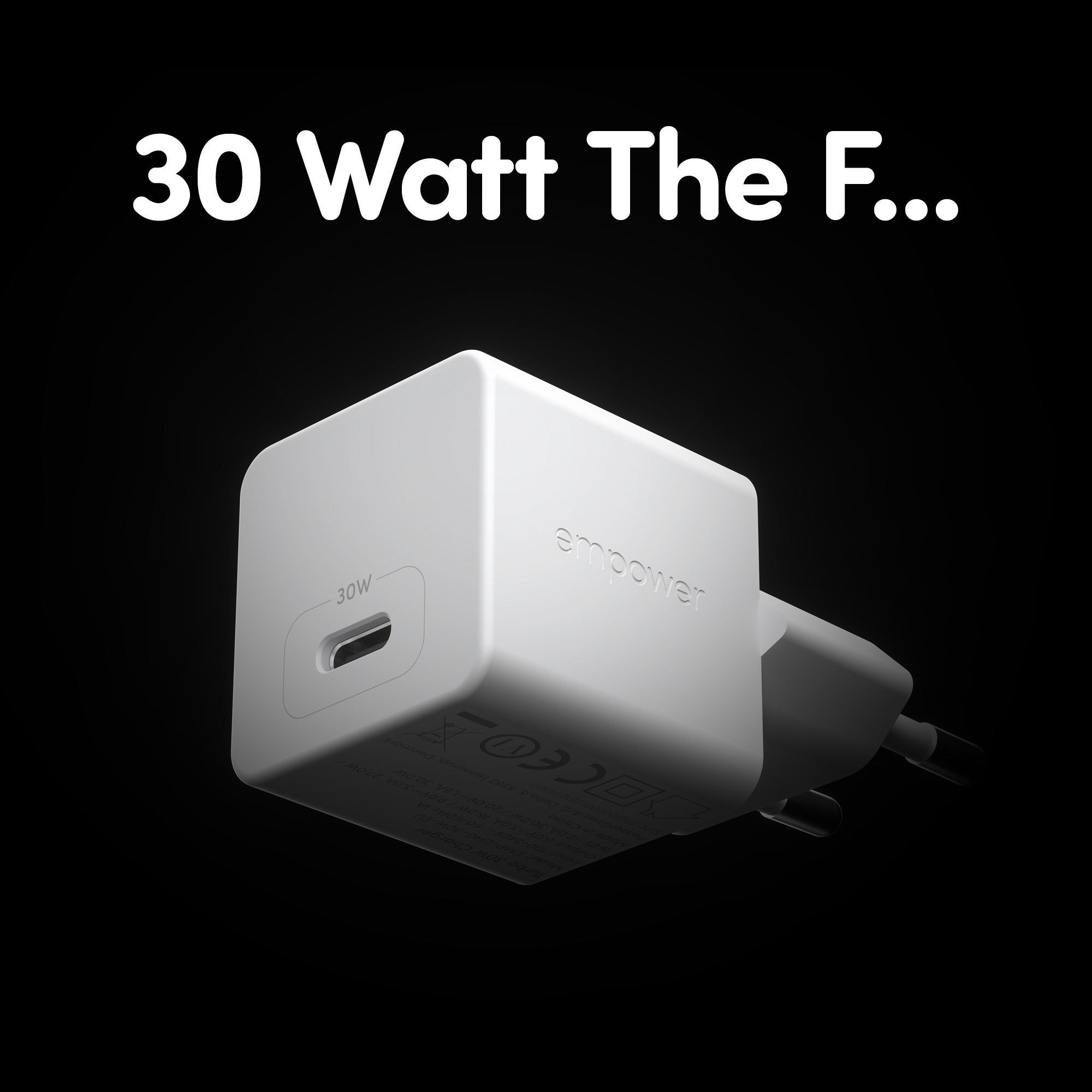empower™ by PanzerGlass® Turbo 30W Ladegarät Single USB-C | EU Anschluss | Silber Weiss