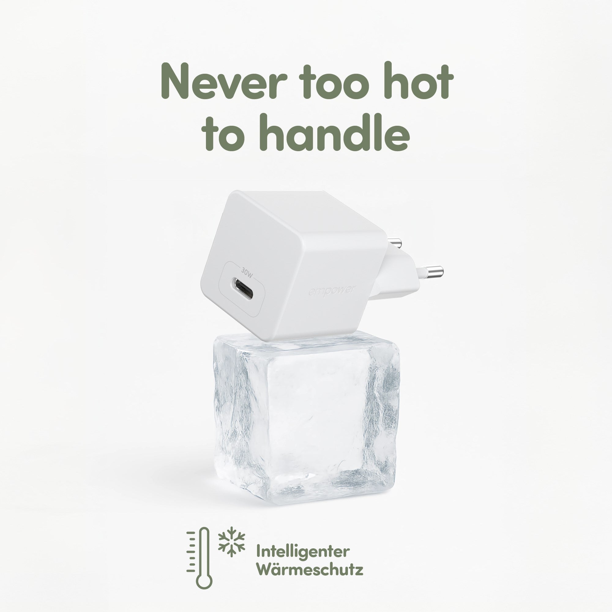 empower by PanzerGlass® Turbo 30W Ladegarät Single USB-C | EU Anschluss | Silber Weiss