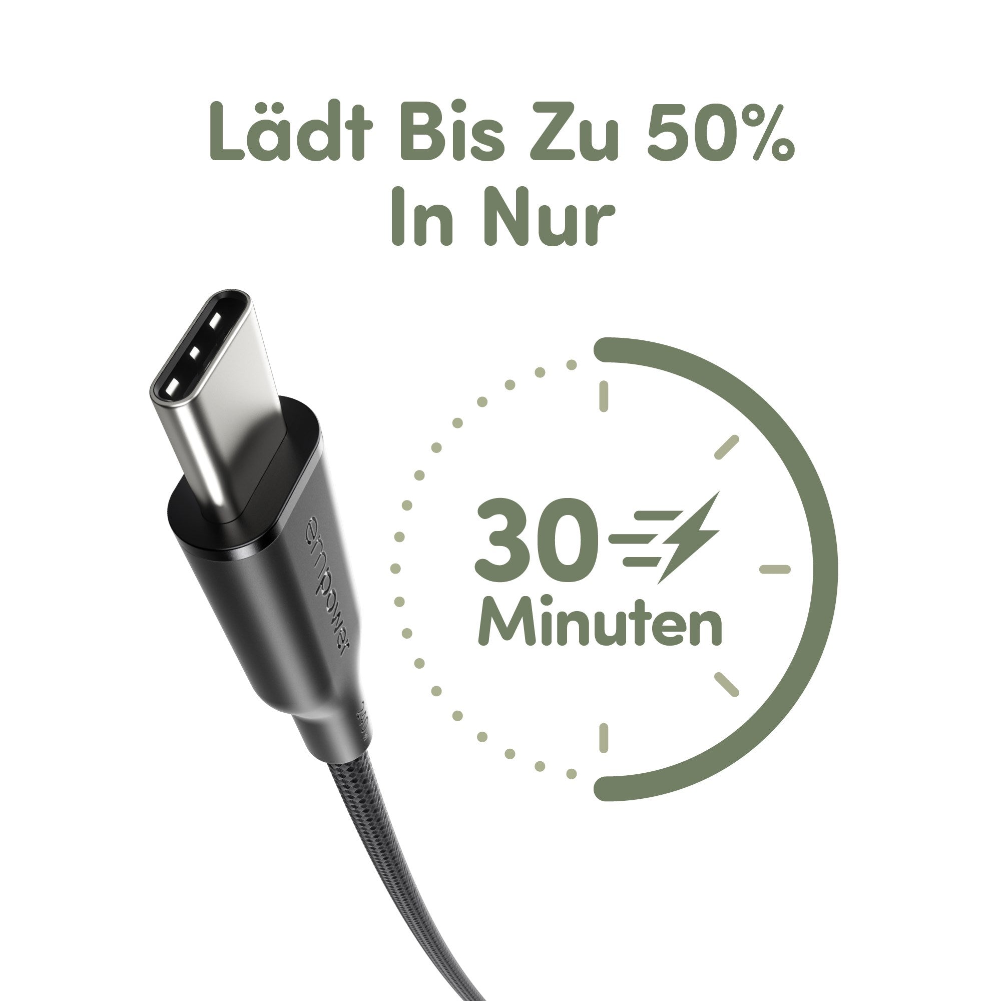 empower by PanzerGlass® Magnetic 240W USB-C to USB-C Kabel | USB 2.0 | 1.5M | Weltall Schwarz