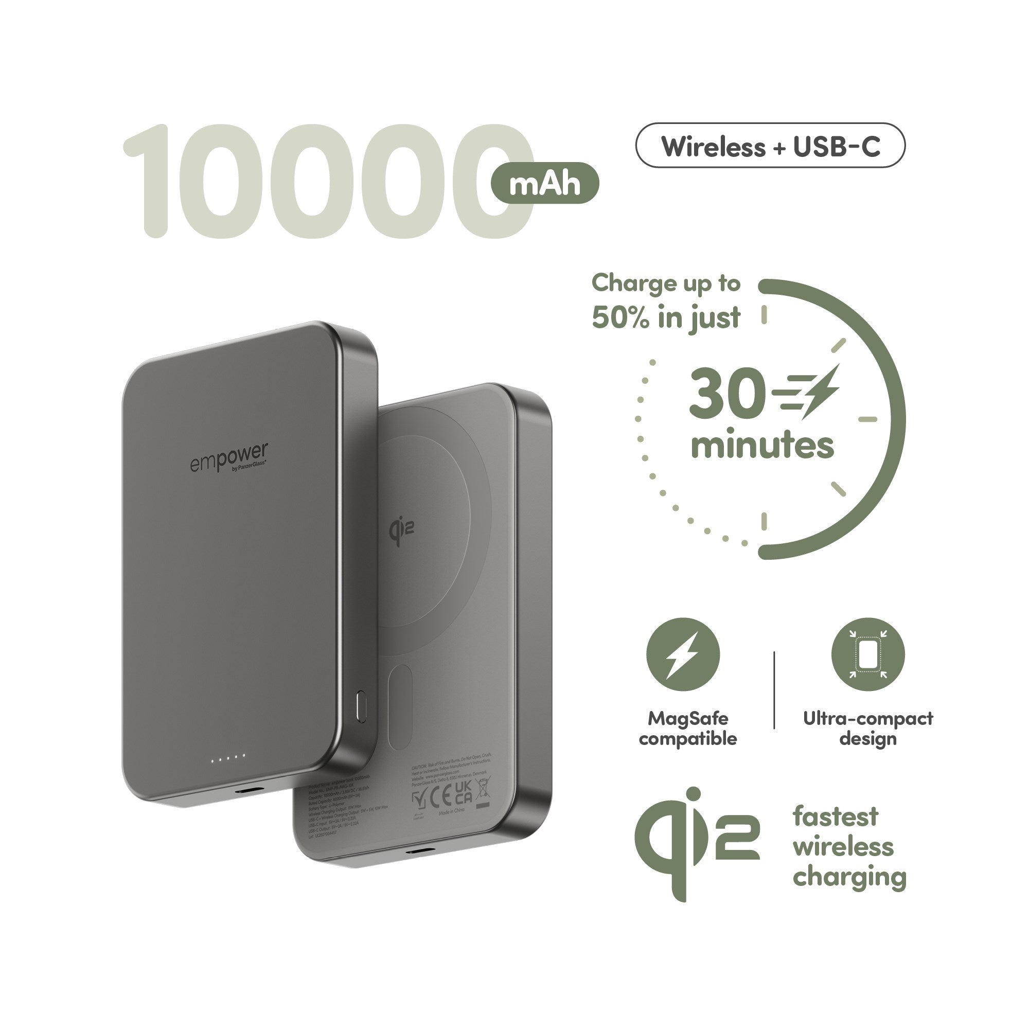 empower by PanzerGlass® empower Bank | 10000mAh | Titanium
