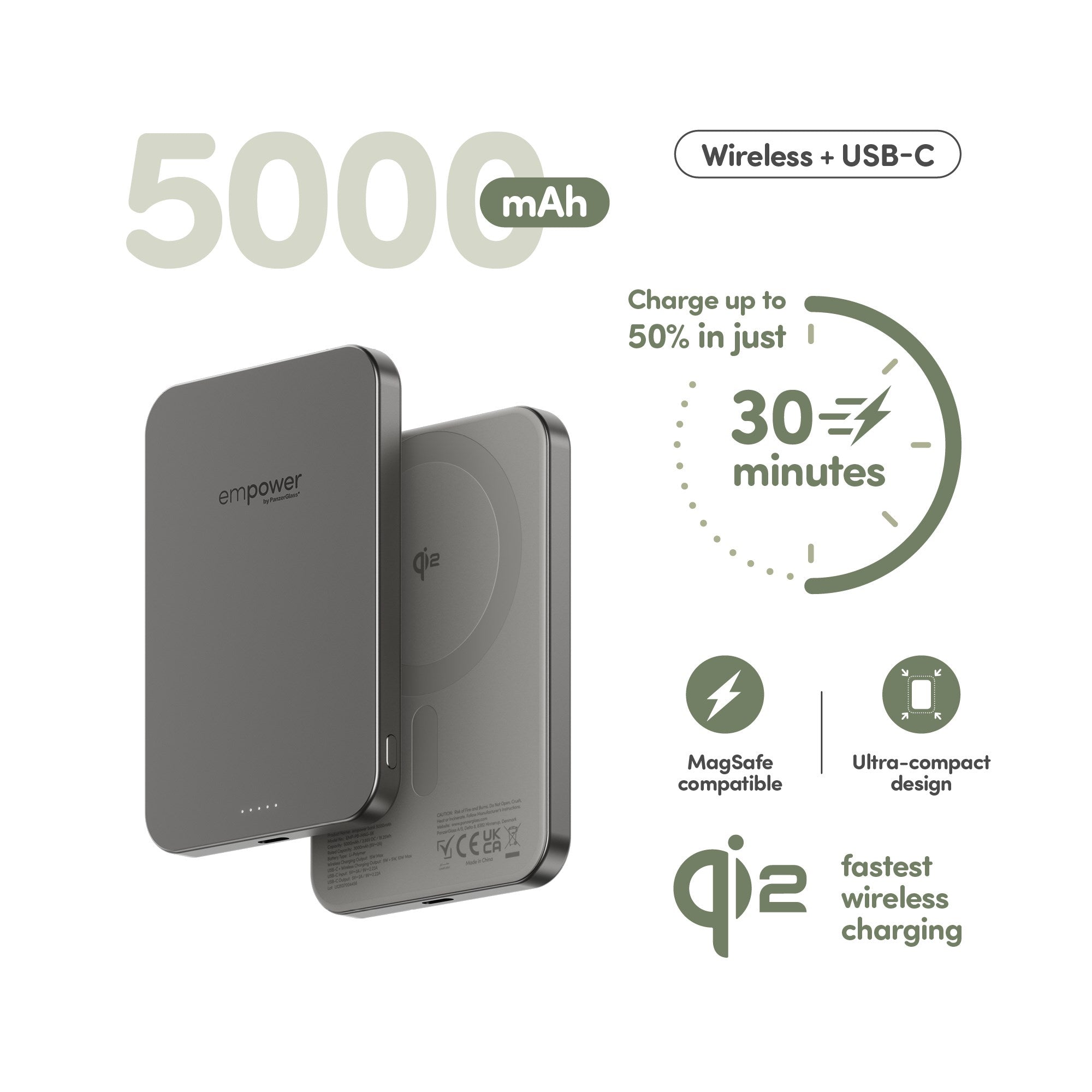 empower by PanzerGlass® empower Bank | 5000mAh | Titanium