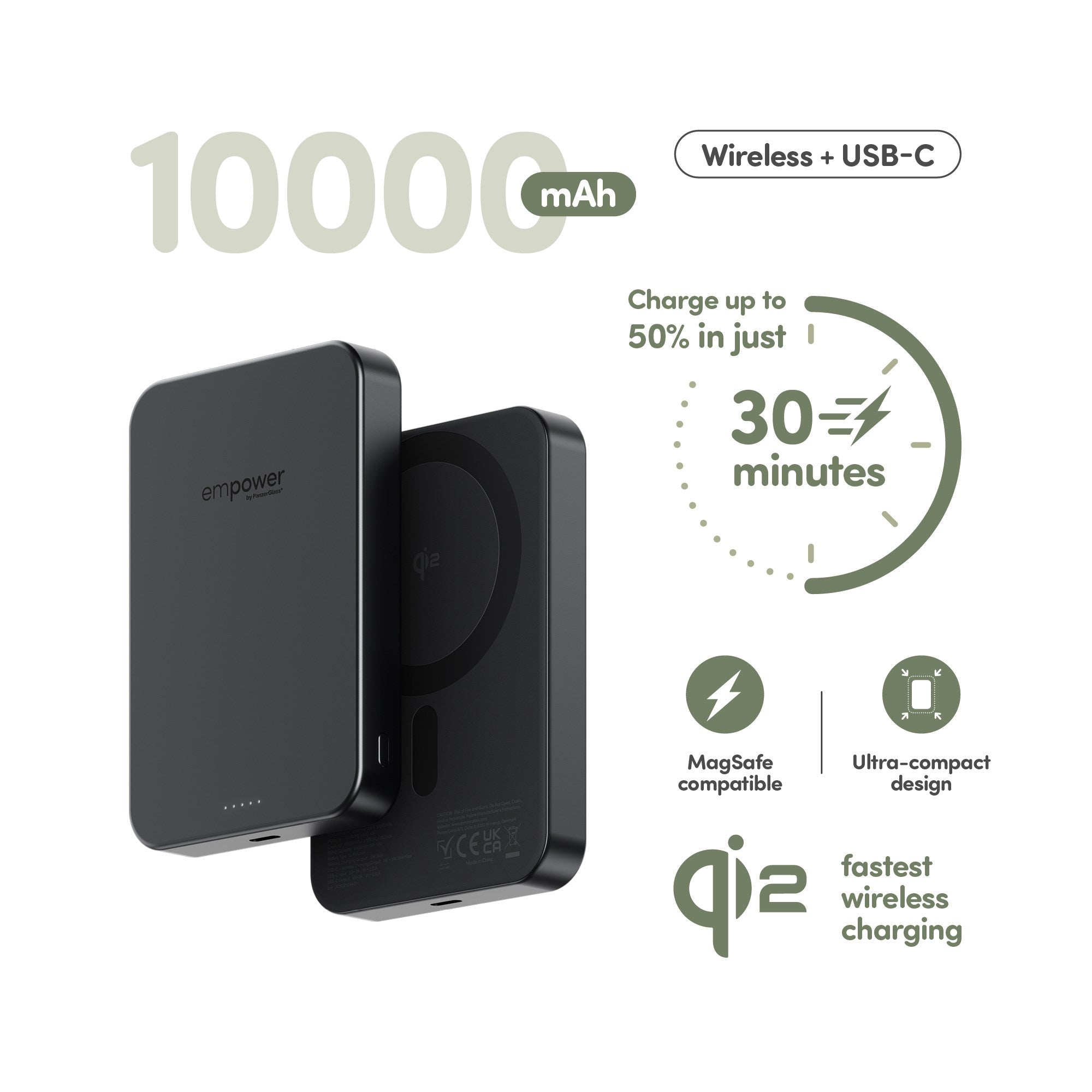 empower by PanzerGlass® empower Bank | 10000mAh | Weltall Schwarz