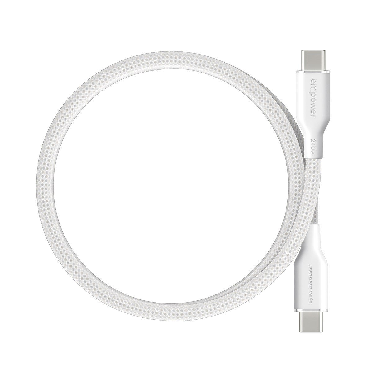 empower by PanzerGlass® Magnetic 240W USB-C to USB-C Kabel | USB 2.0 | 1.5M |Silber Weiss