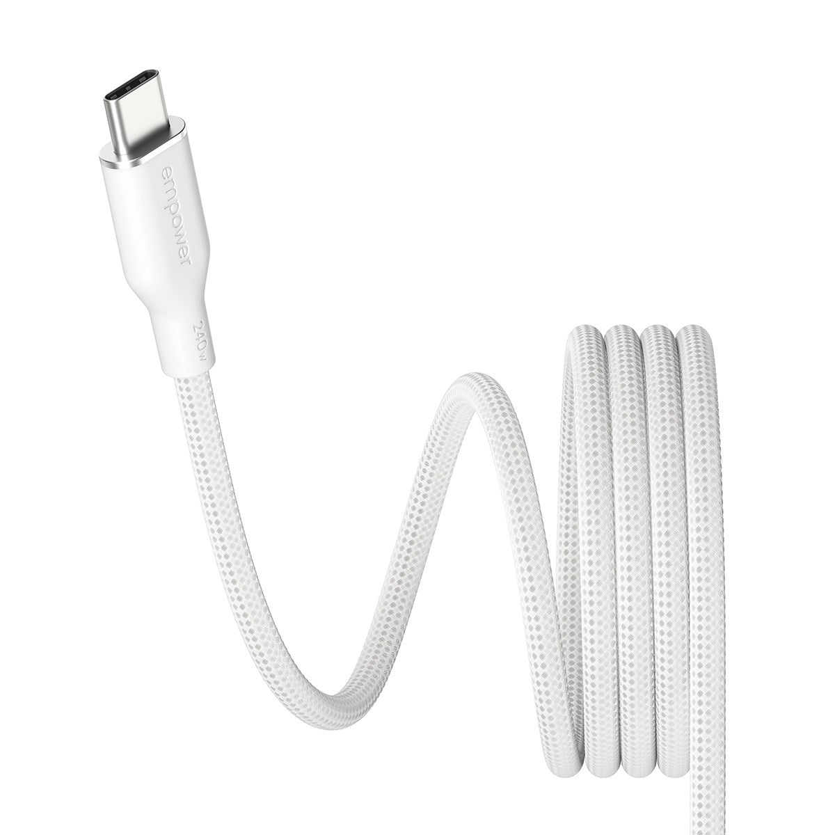 empower by PanzerGlass® Magnetic 240W USB-C to USB-C Kabel | USB 2.0 | 1.5M |Silber Weiss