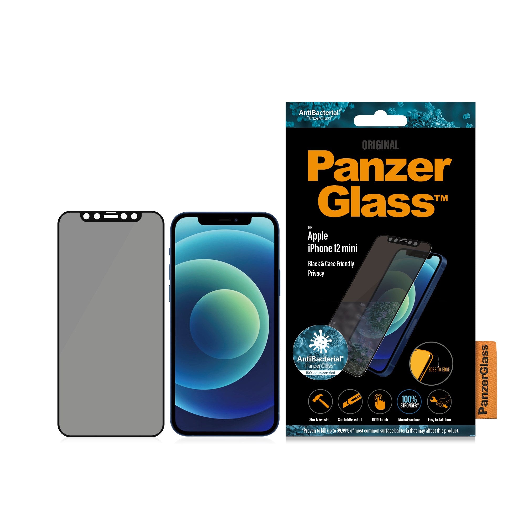 PanzerGlass® Privacy Displayschutzglas iPhone 12 Mini | Edge-to-Edge
