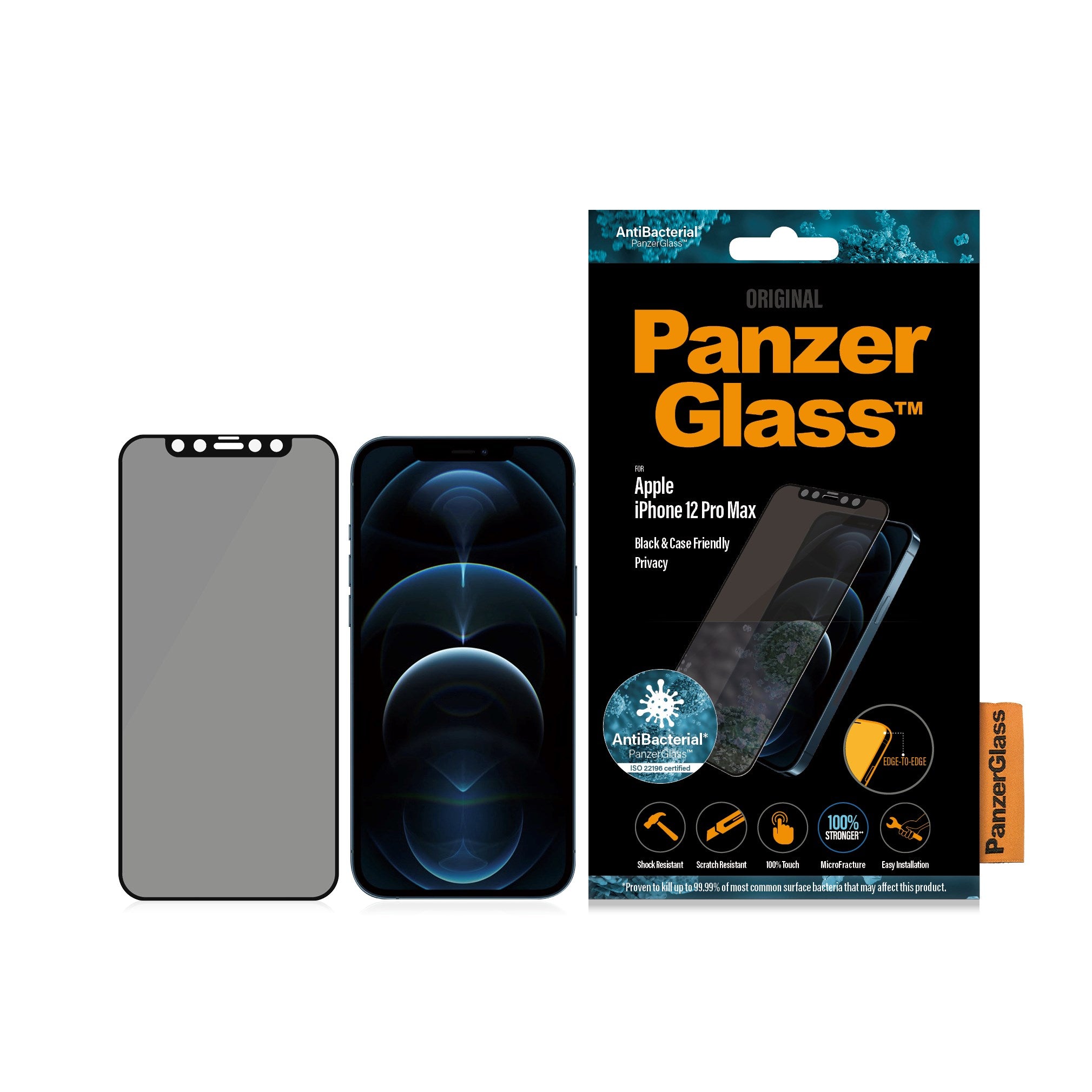 PanzerGlass® Privacy Displayschutzglas iPhone 12 Pro Max | Edge-to-Edge