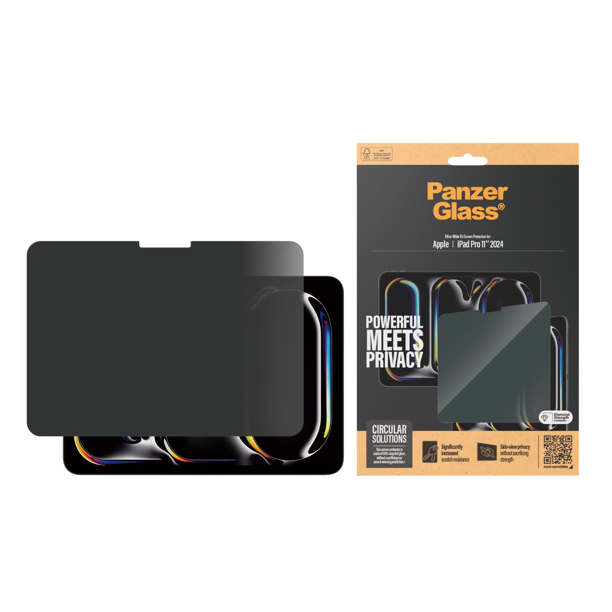 PanzerGlass® Privacy Displayschutz PanzerGlass® iPad Pro 11'' (2024) | Ultra-Wide Fit