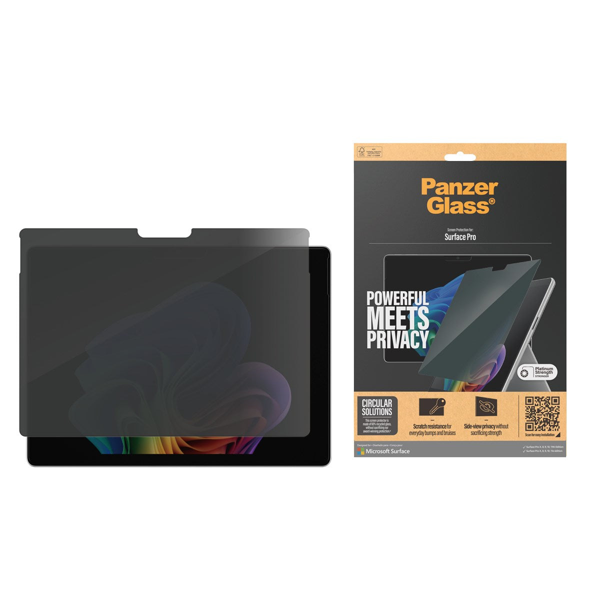 PanzerGlass® Privacy Displayschutz Microsoft Surface Pro X | Pro 8 | Pro 9 | Pro 10 | Pro 11th Edition | Ultra-Wide Fit