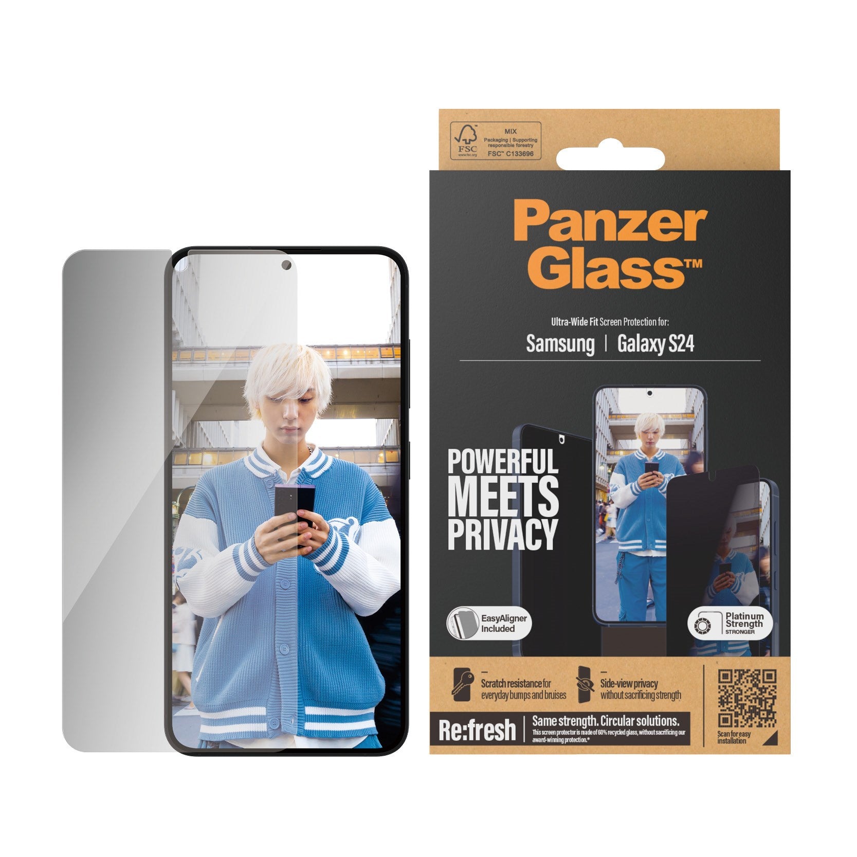 PanzerGlass® Privacy Displayschutz Samsung Galaxy S24 | Ultra-Wide Fit m. EasyAligner