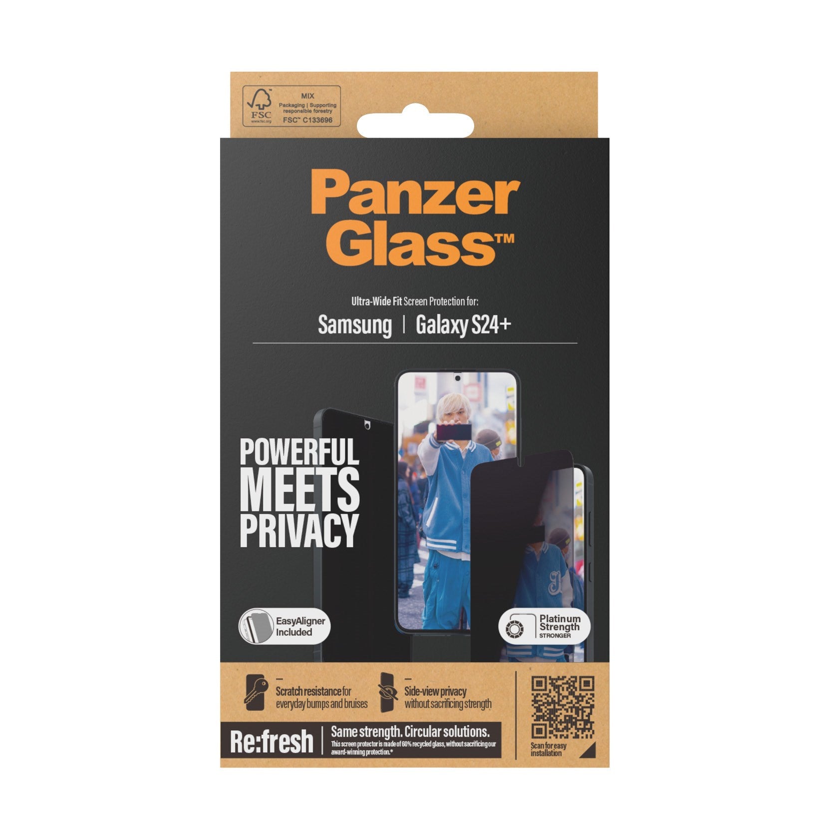 PanzerGlass® Privacy Displayschutz Samsung Galaxy S24+ | Ultra-Wide Fit m. EasyAligner