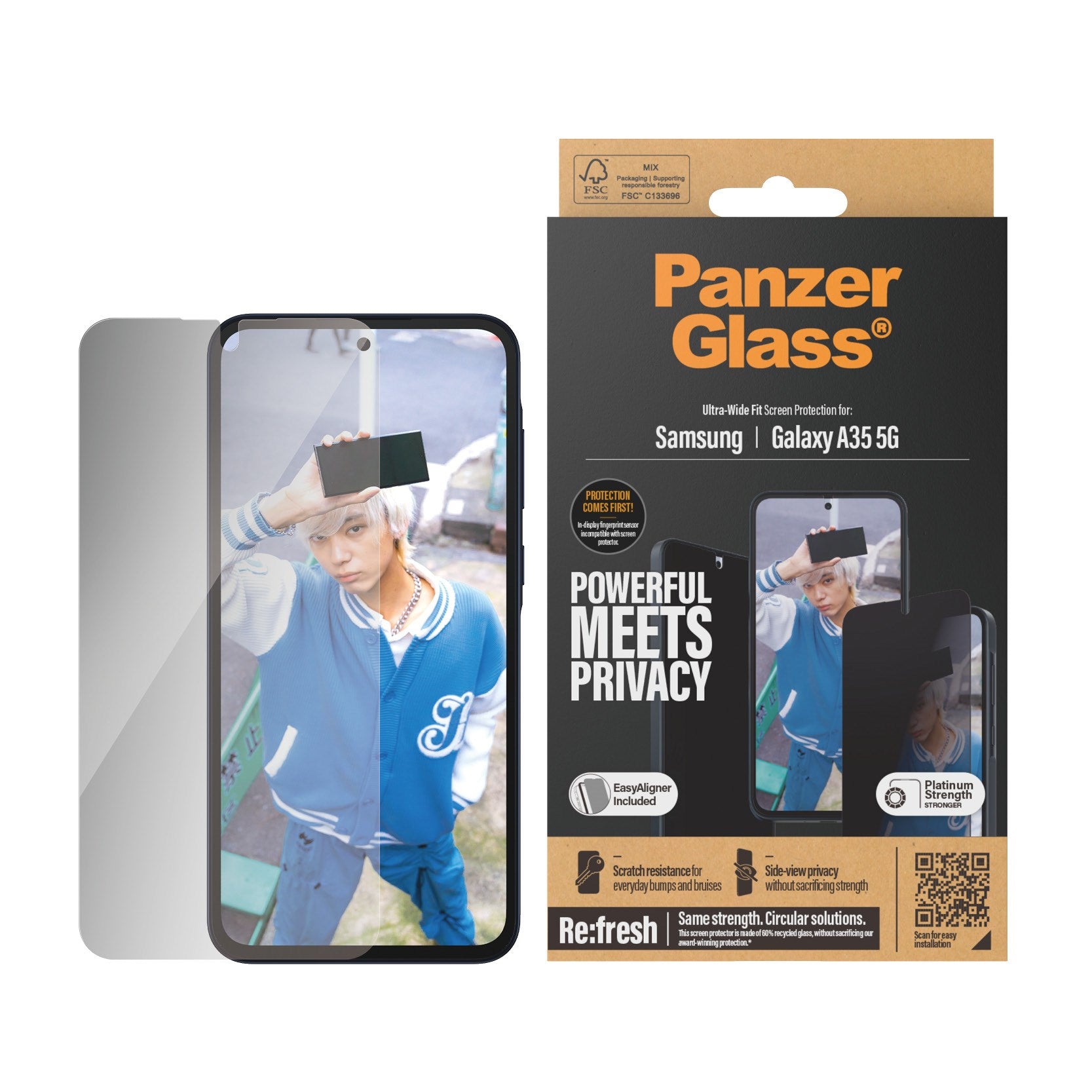 PanzerGlass® Privacy Displayschutz Samsung Galaxy A35 5G | Ultra-Wide Fit