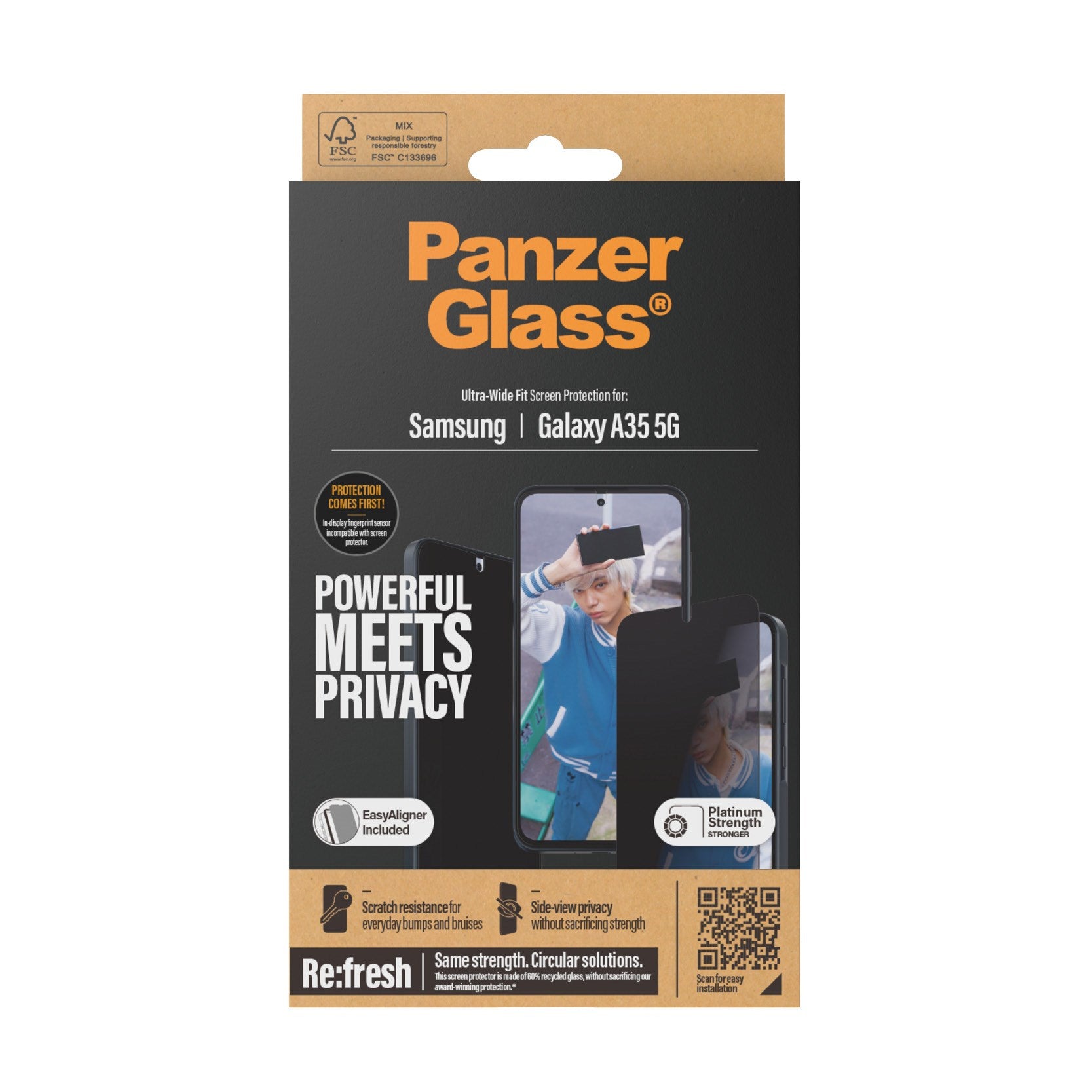 PanzerGlass® Privacy Displayschutz Samsung Galaxy A35 5G | Ultra-Wide Fit