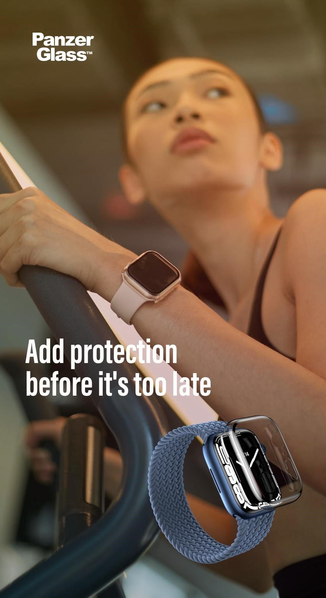 PanzerGlass® Displayschutz Full Body Apple Watch Series 9 | 8 | 7 | 41mm | Transparent