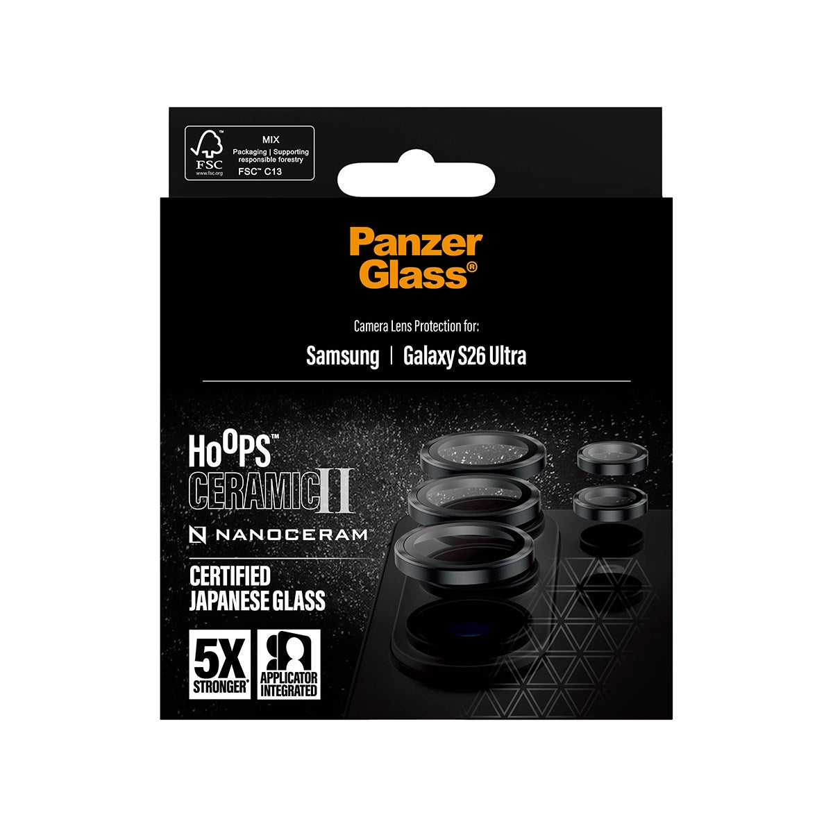 PanzerGlass® Hoops® Ceramic II Kameraschutz Samsung Galaxy S26 Ultra