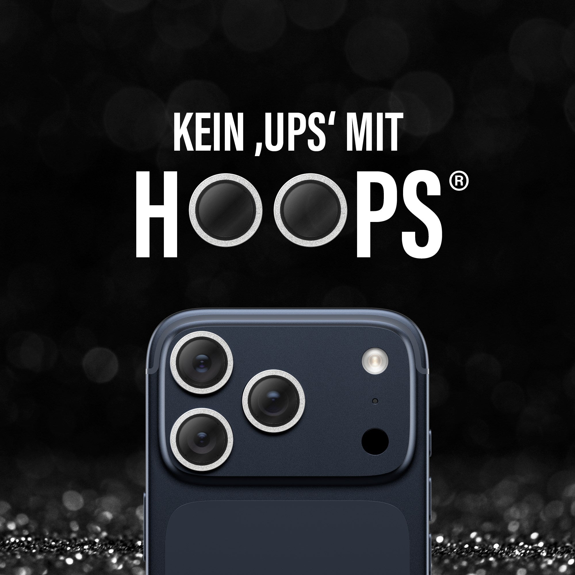 PanzerGlass® Hoops® Kameraschutz Glitter Silber iPhone 17 Pro | iPhone 17 Pro Max | iPhone 16 Pro | 16 Pro Max