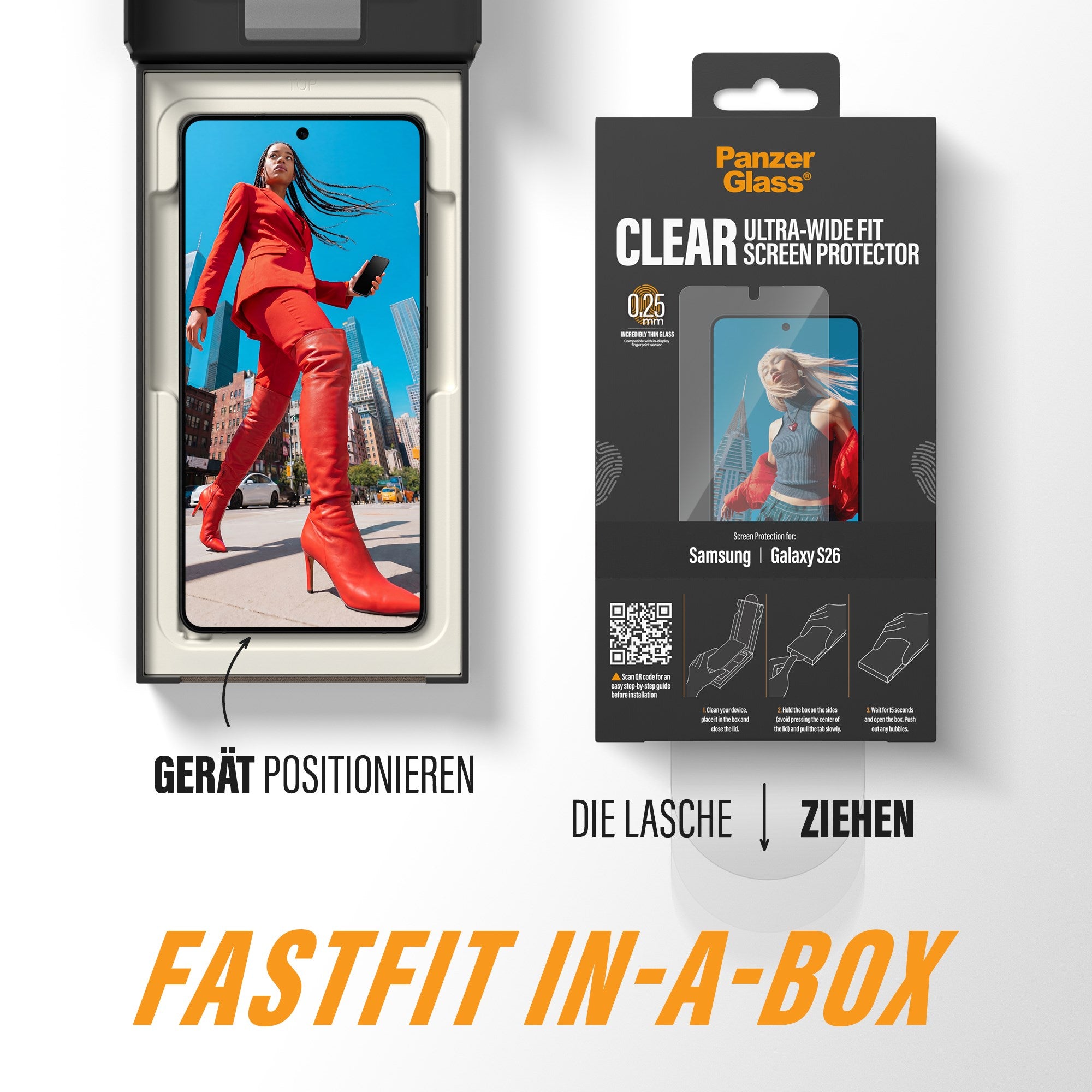 PanzerGlass® Displayschutz Samsung Galaxy S26 | Ultra-Wide Fit m. FASTFIT IN-A-BOX