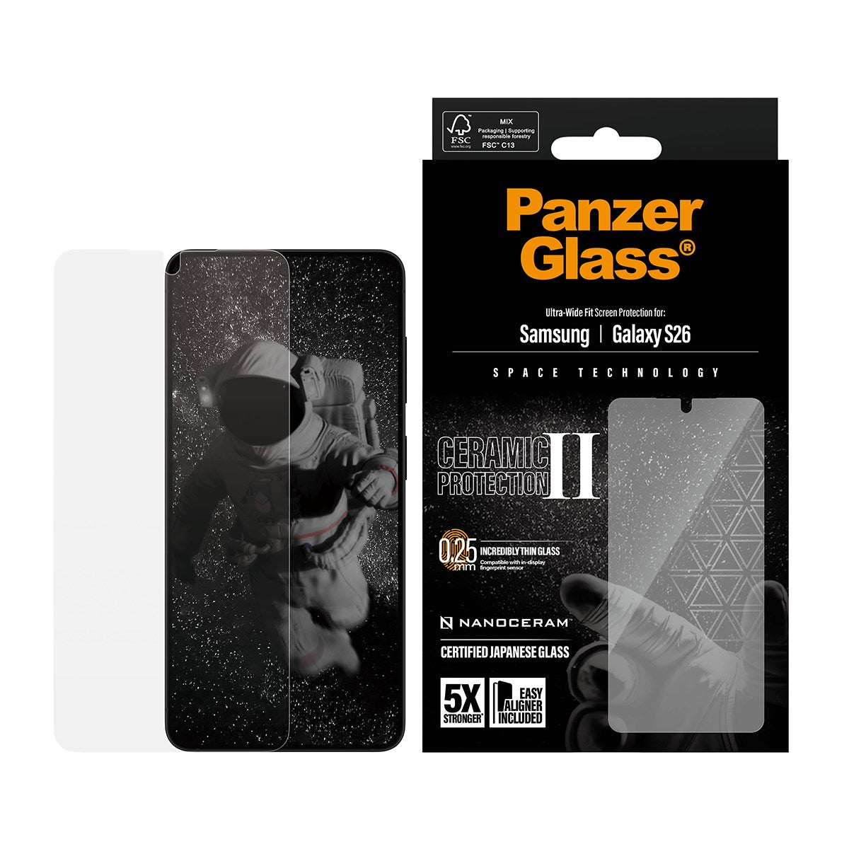 PanzerGlass® Ceramic Displayschutz Samsung Galaxy S26 | Ultra-Wide Fit m. EasyAligner