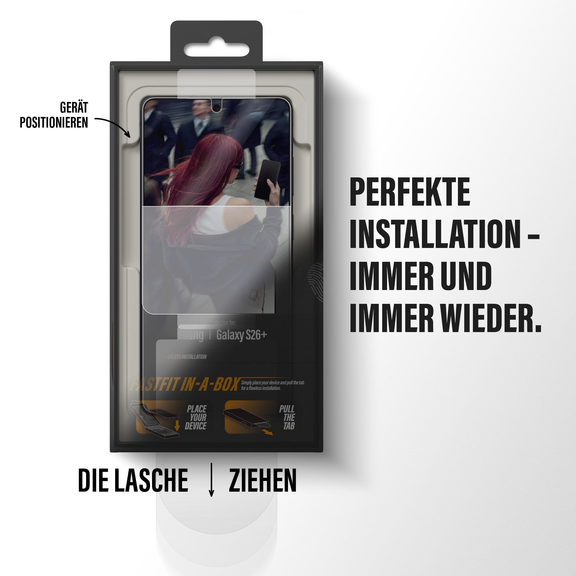 PanzerGlass® 2-Way Privacy Displayschutz Samsung Galaxy S26+ | Ultra-Wide Fit m. FASTFIT IN-A-BOX