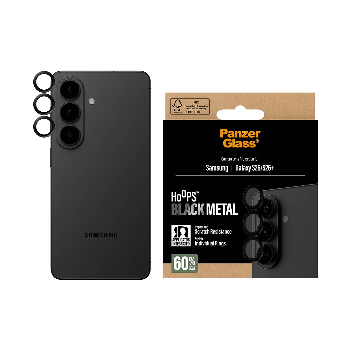 PanzerGlass® Hoops® Kameraschutz Schwarz Samsung Galaxy S26 | S26+